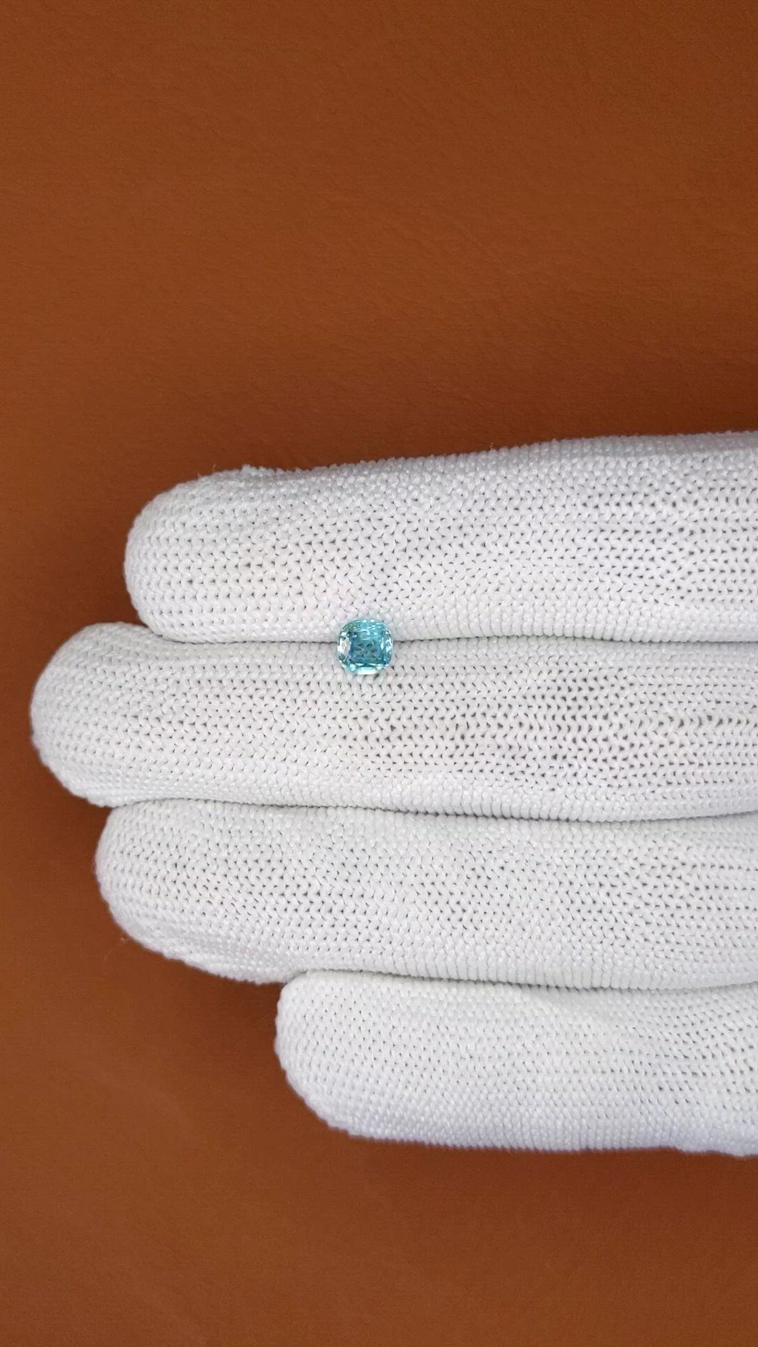0.93 Ct. Greenish Blue Zircon from Ceylon (Sri Lanka) Size Video