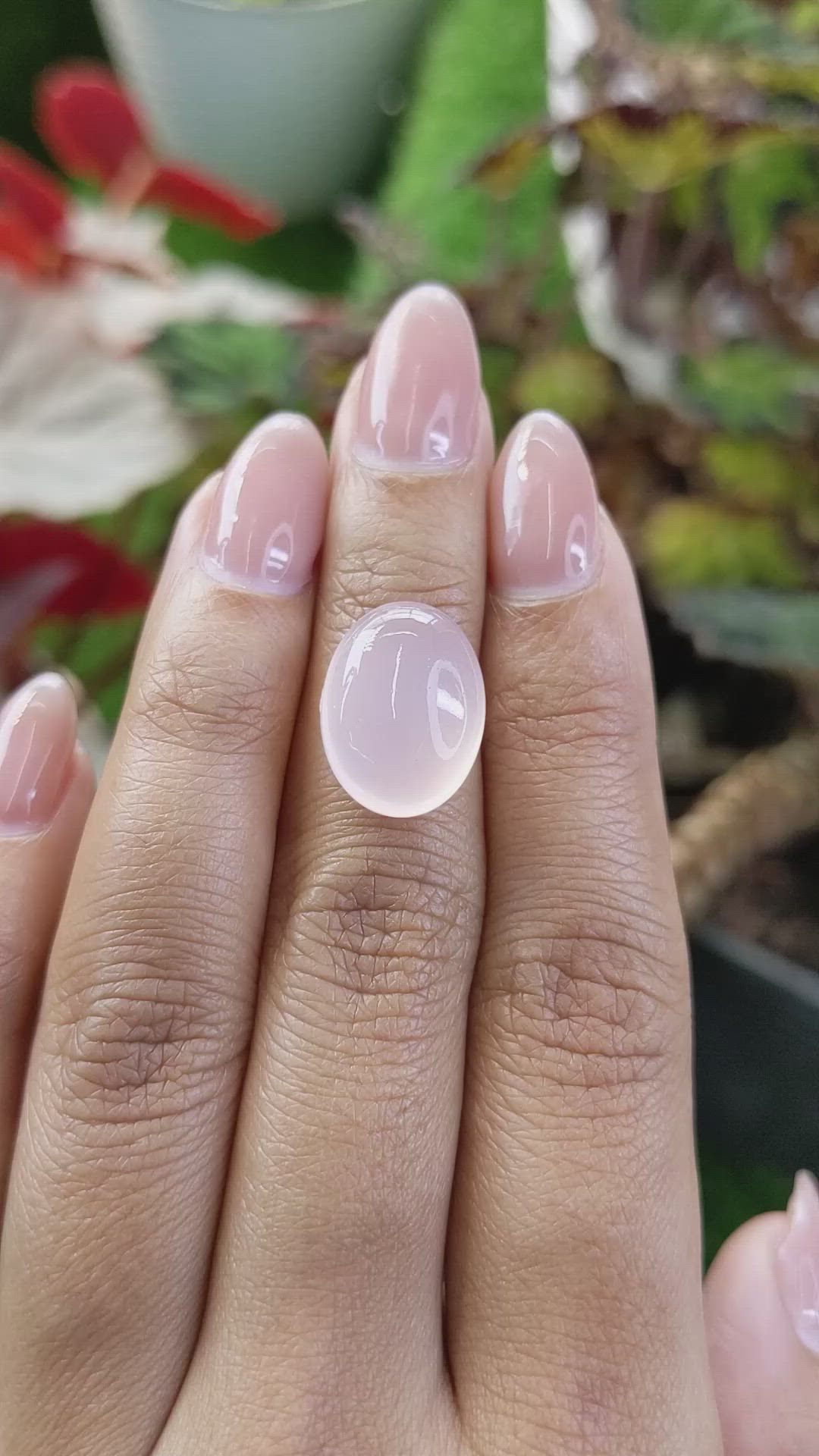 9.34 Ct. Pink Cabochon Rose Quartz from Brazil Size Video