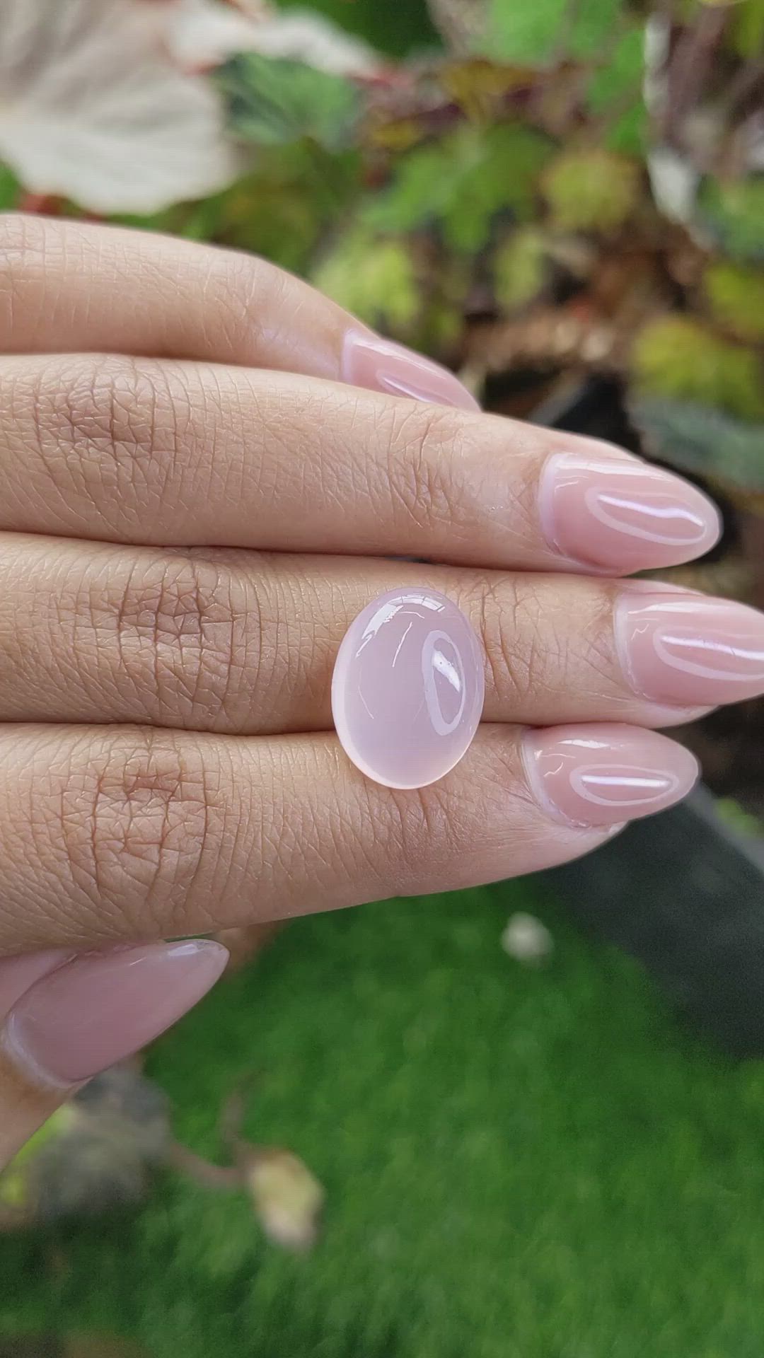 9.34 Ct. Pink Cabochon Rose Quartz from Brazil Size Video