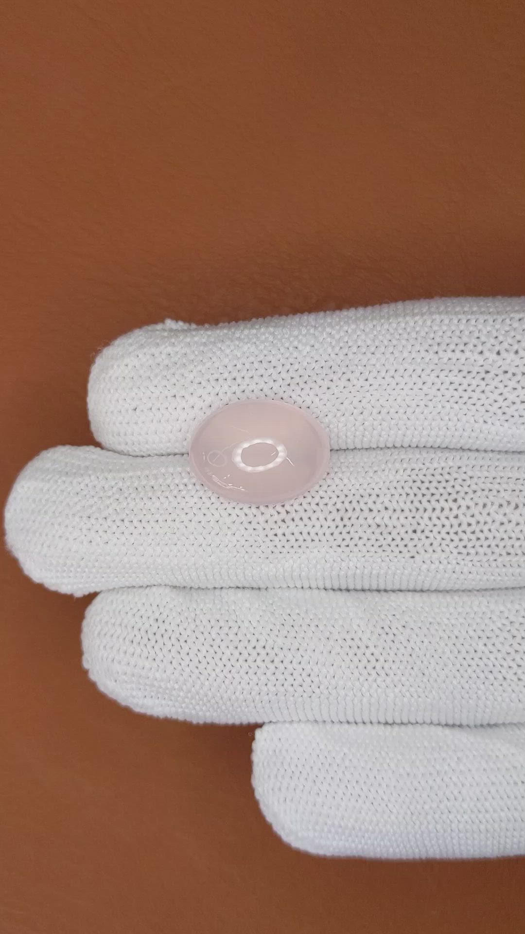 9.34 Ct. Pink Cabochon Rose Quartz from Brazil Size Video