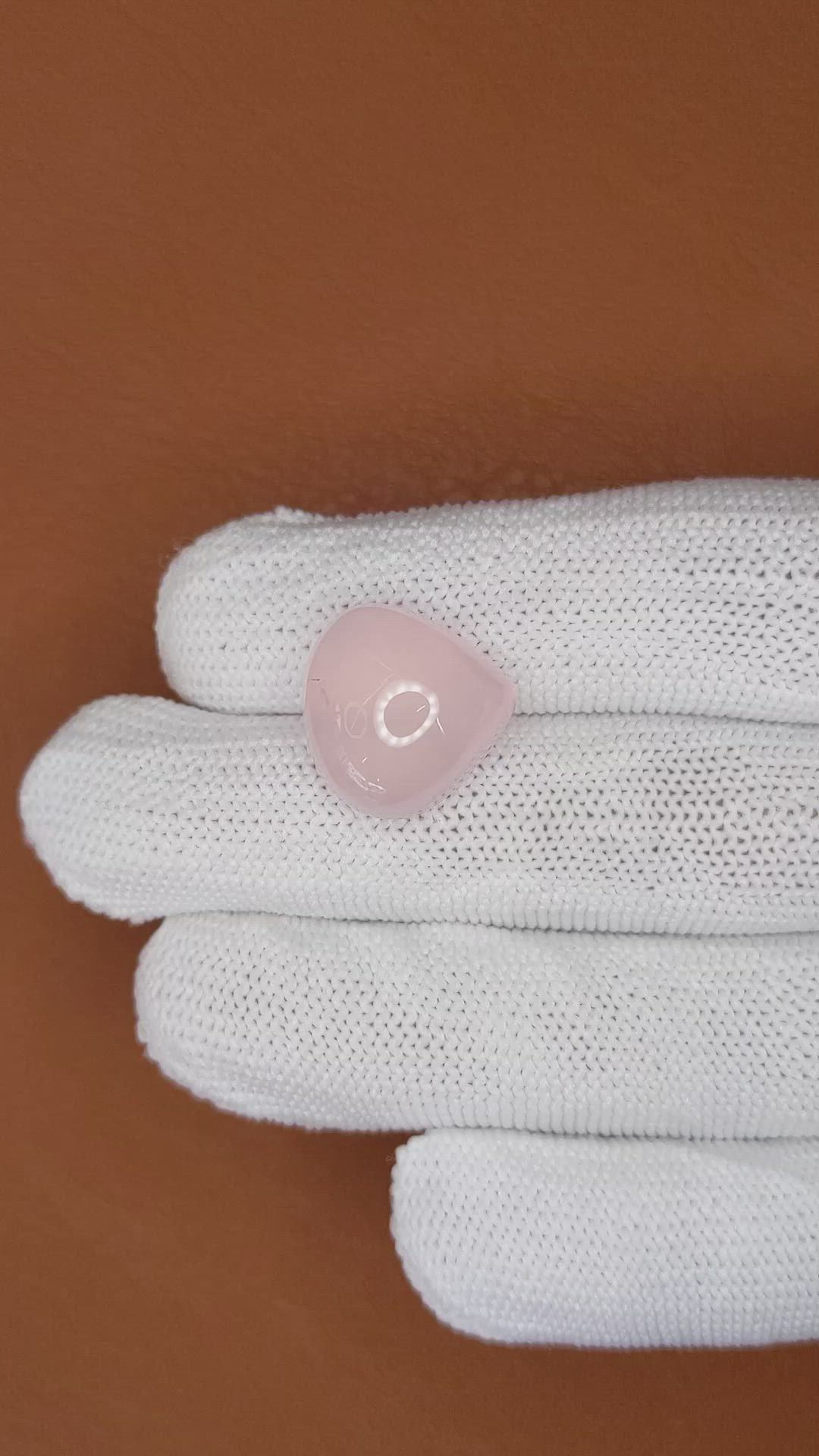 16.56 Ct. Pink Cabochon Rose Quartz from Brazil Size Video