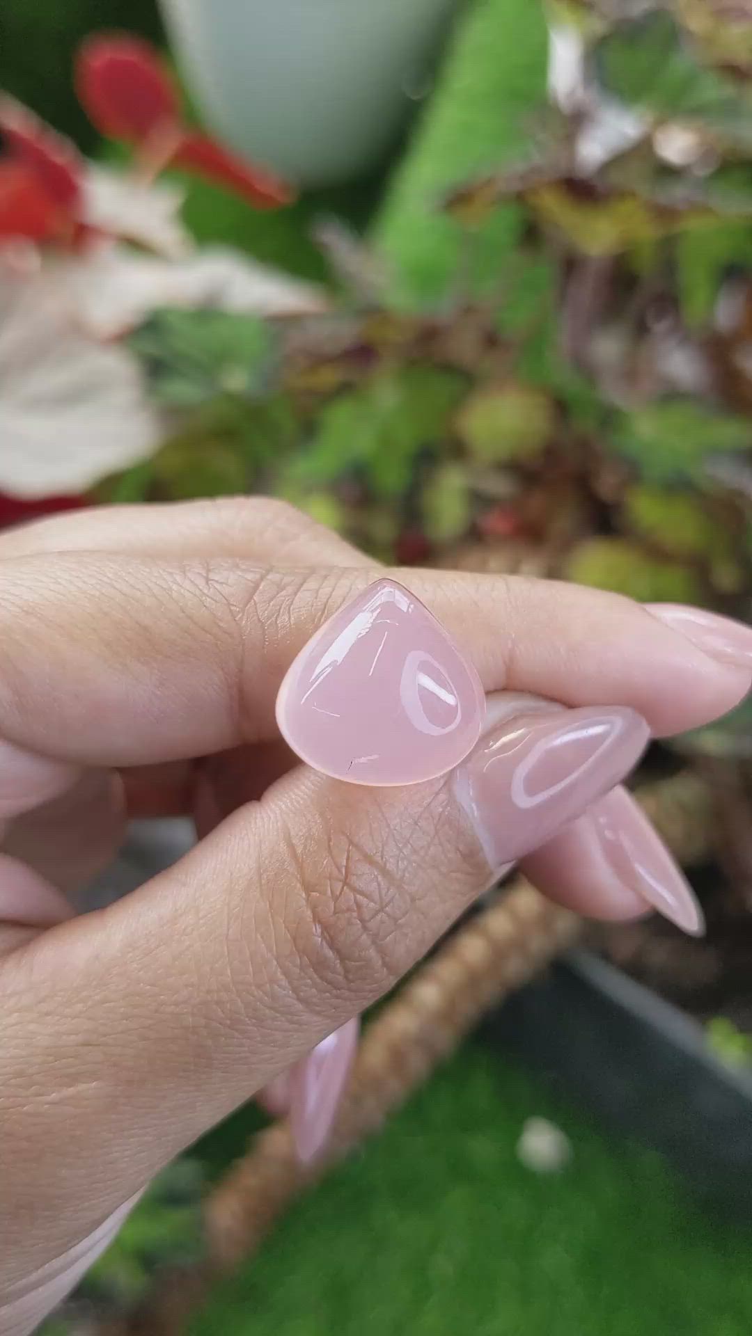 16.56 Ct. Pink Cabochon Rose Quartz from Brazil Size Video