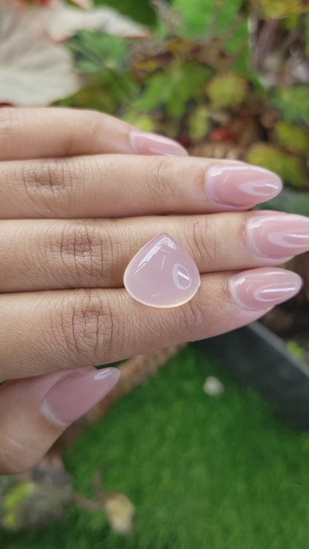 16.56 Ct. Pink Cabochon Rose Quartz from Brazil Size Video