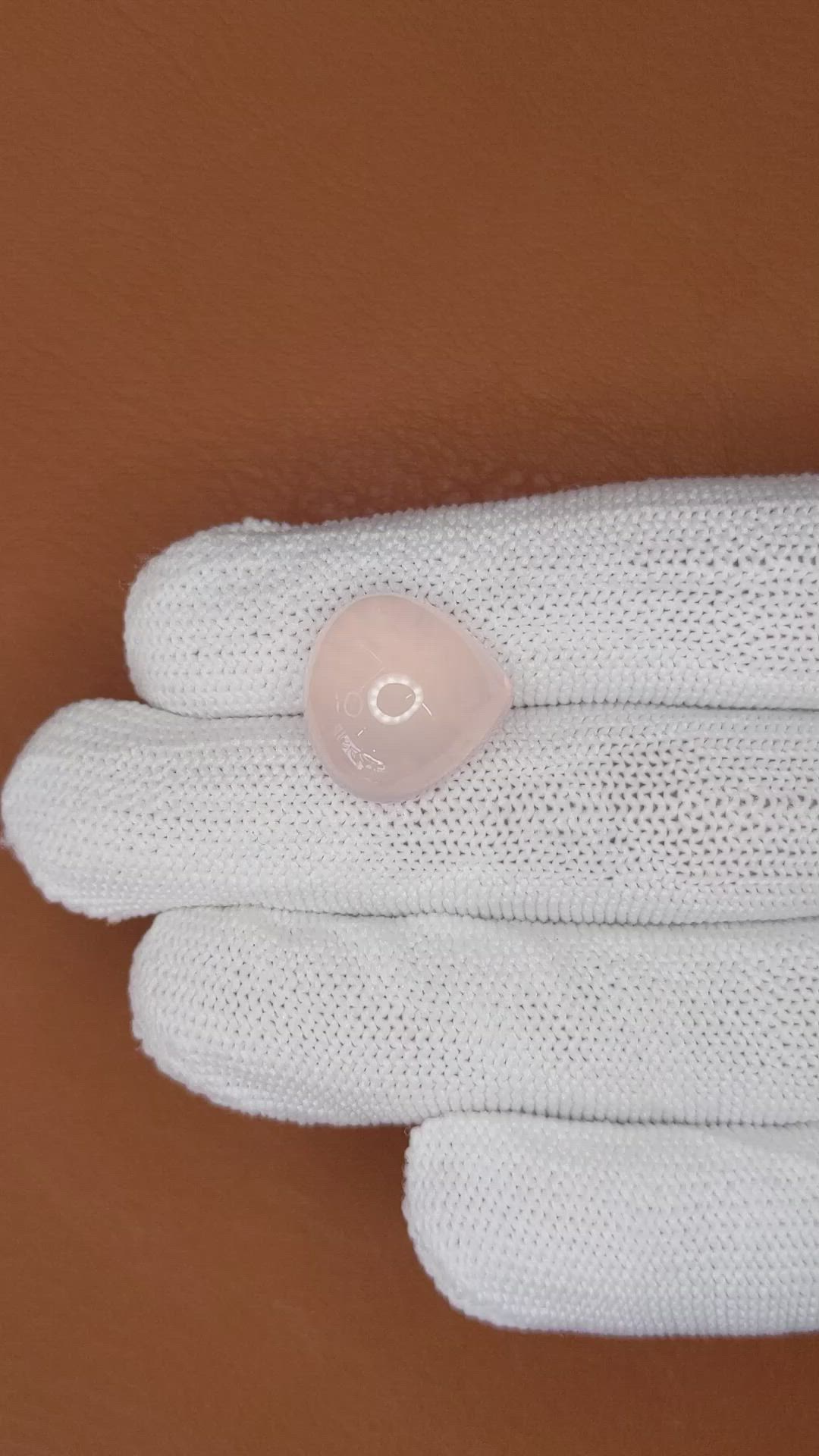 16.20 Ct. Pink Cabochon Rose Quartz from Brazil Size Video