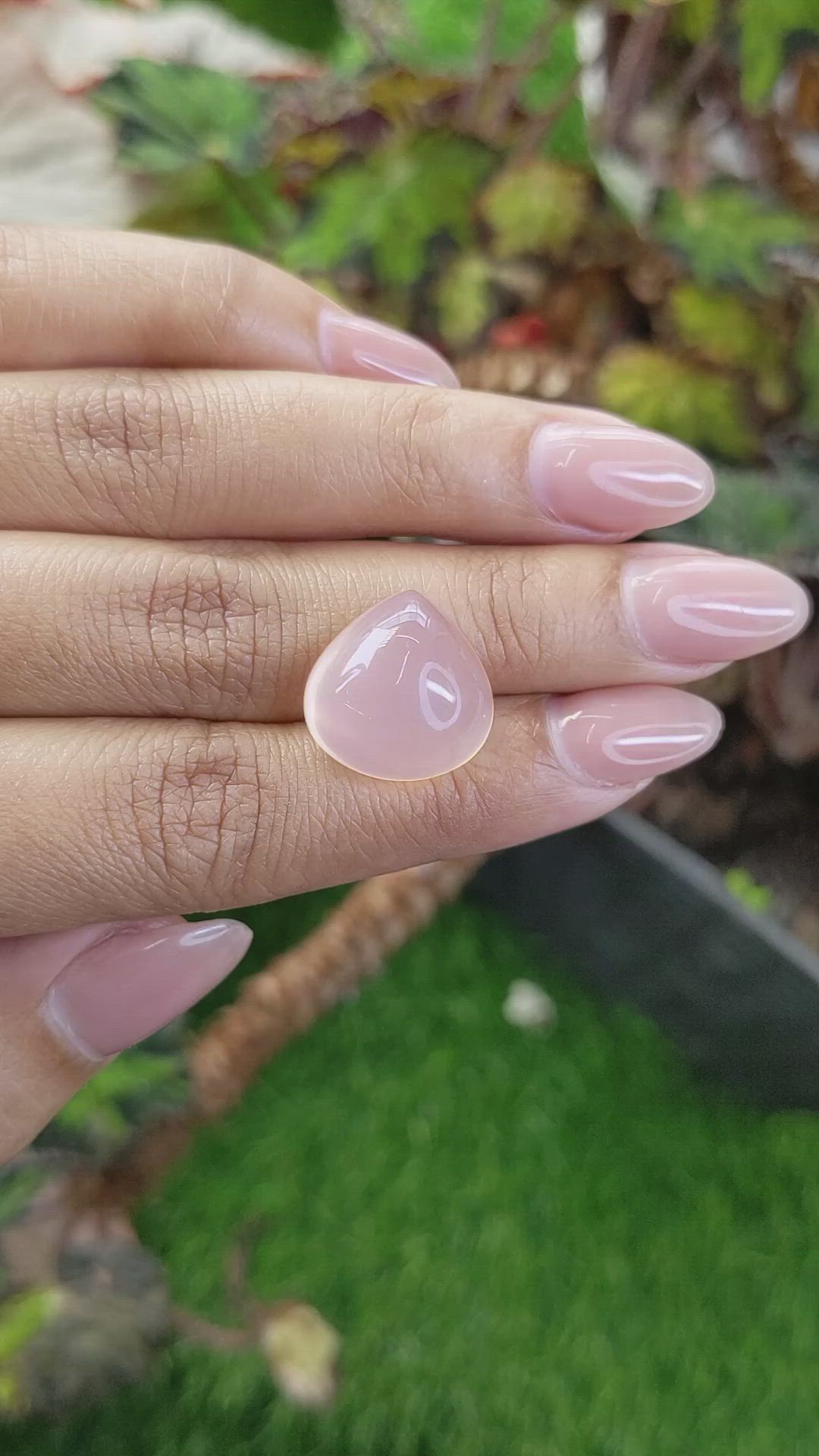 16.20 Ct. Pink Cabochon Rose Quartz from Brazil Size Video