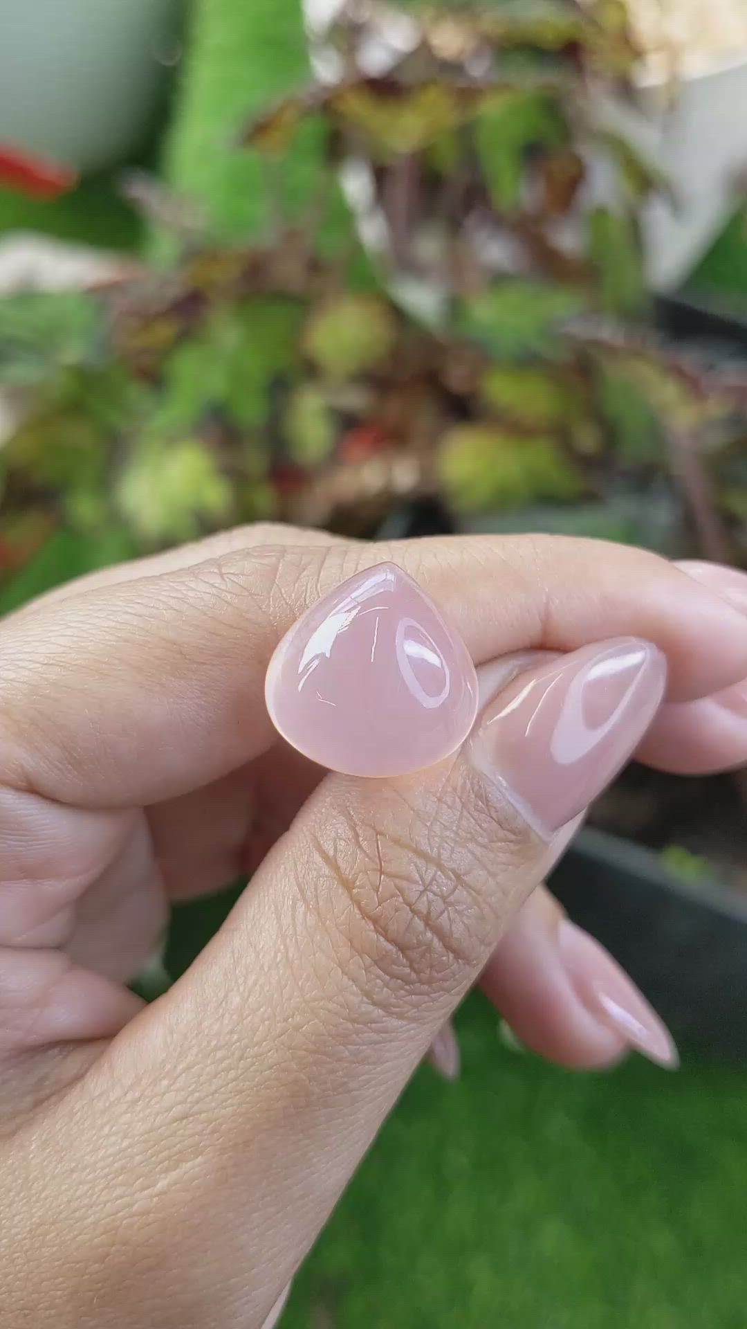 16.20 Ct. Pink Cabochon Rose Quartz from Brazil Size Video