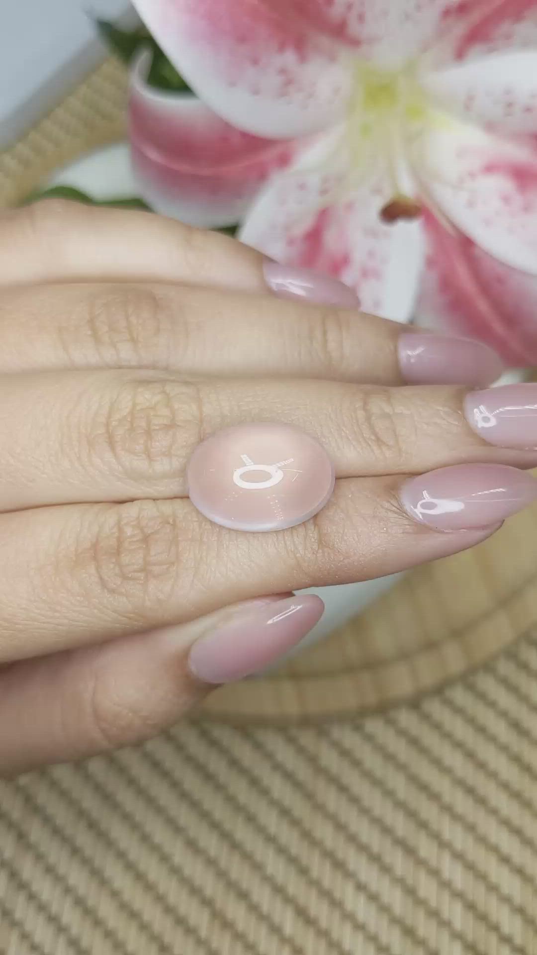 13.21 Ct. Pink Cabochon Rose Quartz from Brazil Size Video