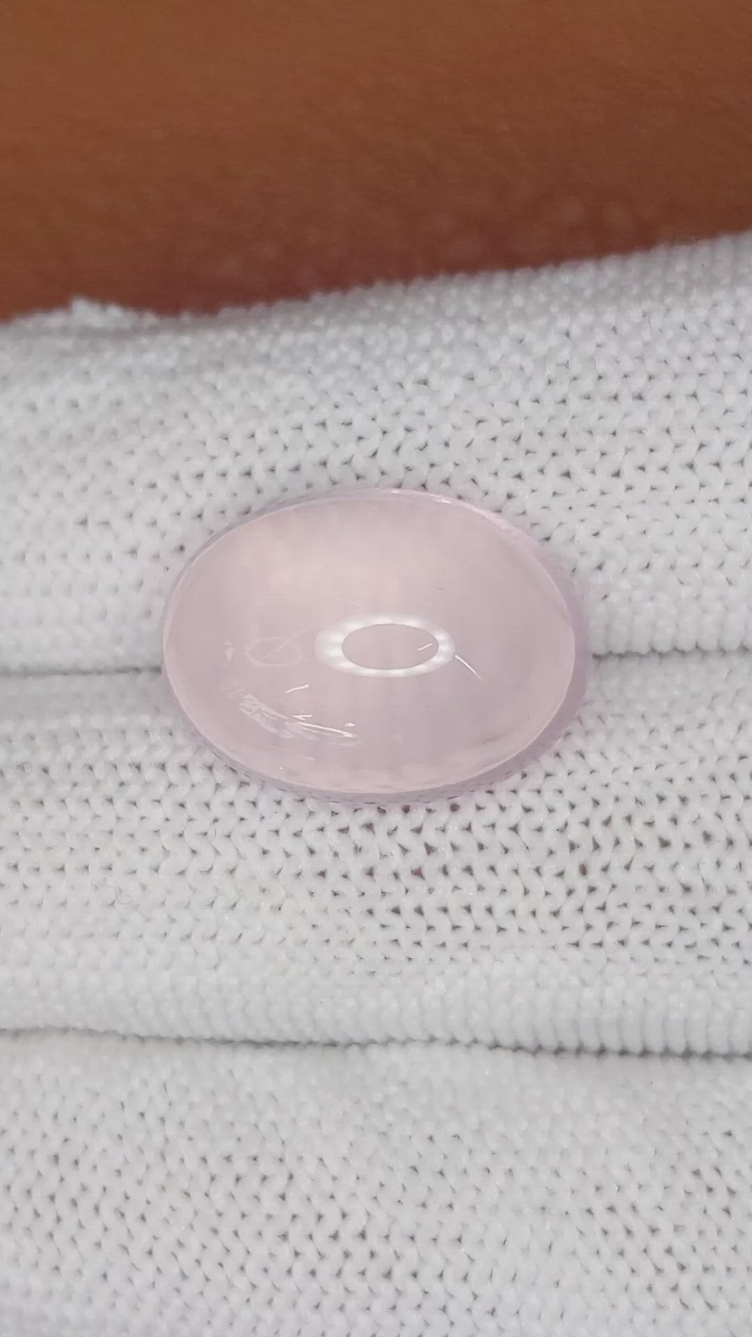 13.21 Ct. Pink Cabochon Rose Quartz from Brazil Size Video