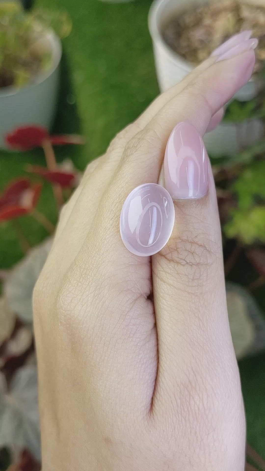 13.21 Ct. Pink Cabochon Rose Quartz from Brazil Size Video
