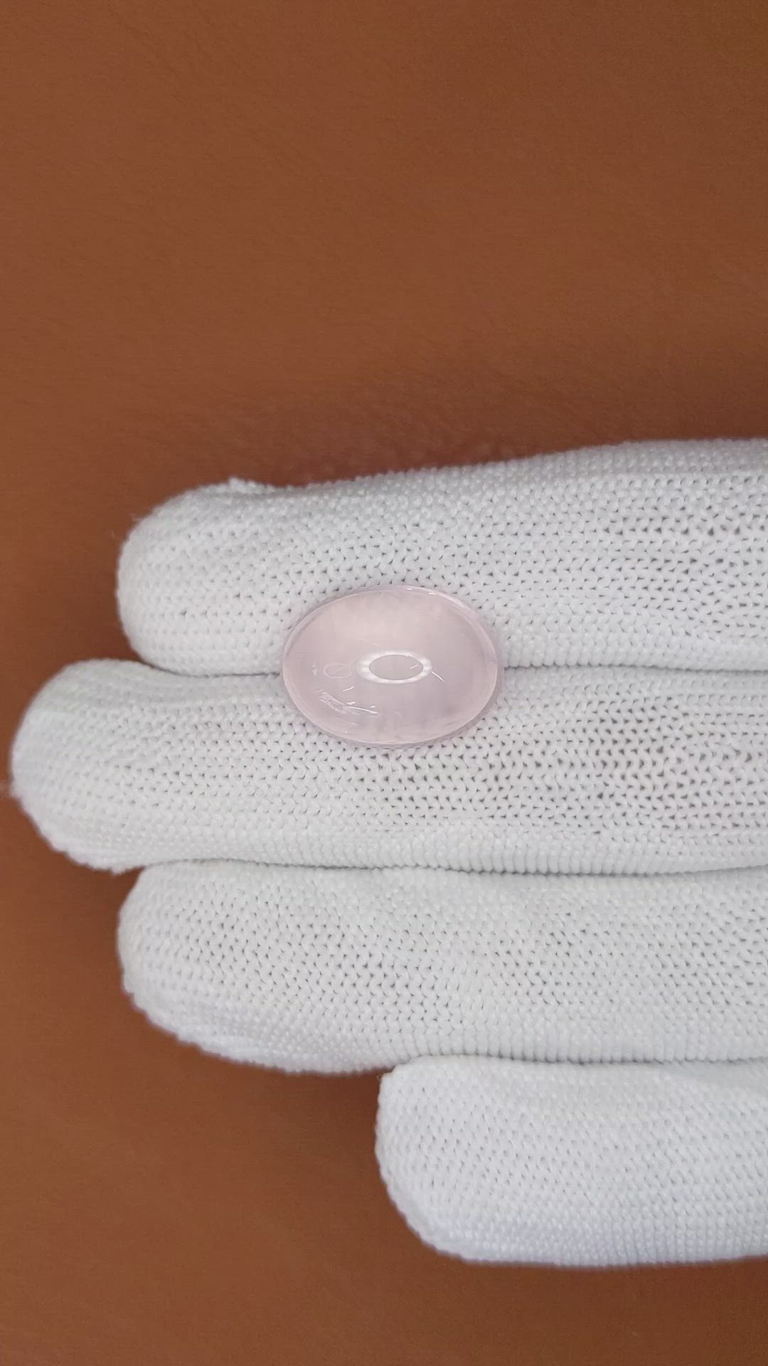 13.21 Ct. Pink Cabochon Rose Quartz from Brazil Size Video
