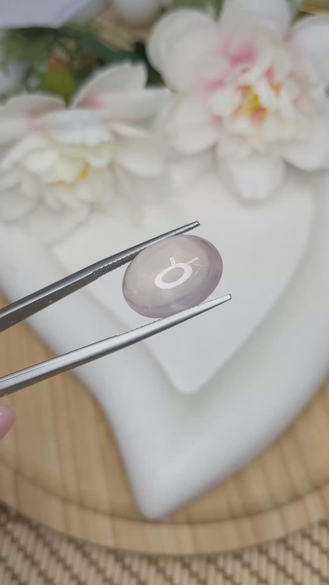 13.21 Ct. Pink Cabochon Rose Quartz from Brazil Size Video