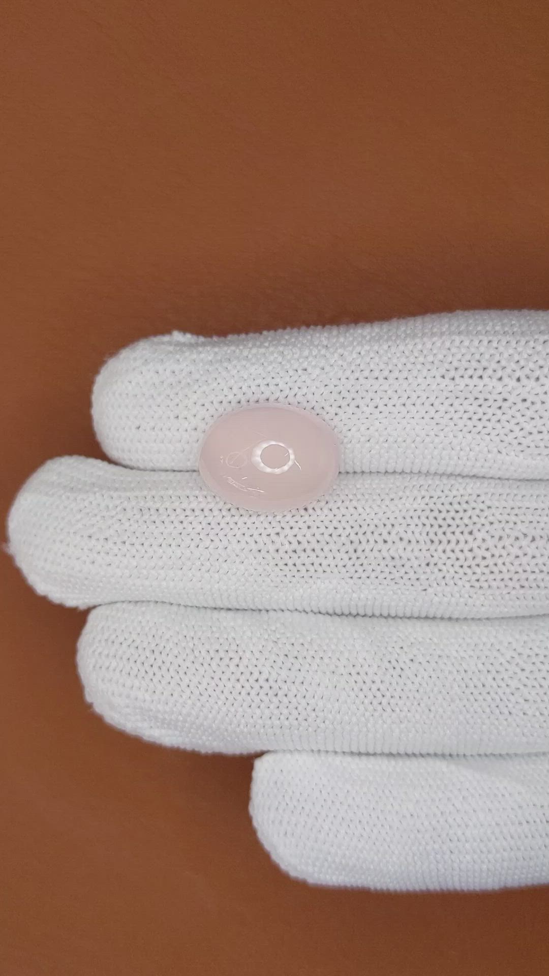 11.03 Ct. Pink Cabochon Rose Quartz from Brazil Size Video