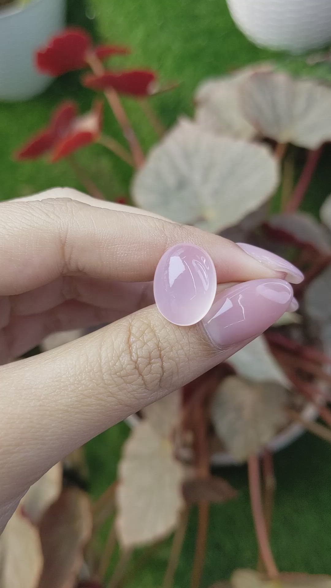 11.03 Ct. Pink Cabochon Rose Quartz from Brazil Size Video