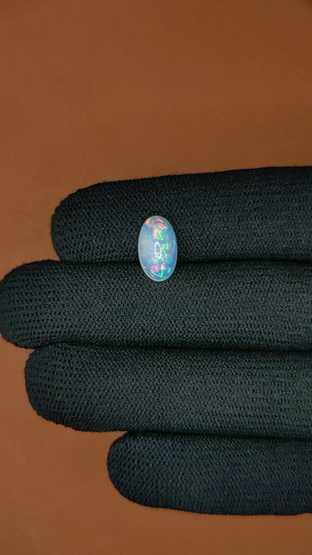 2.55 Ct. Multi Color Cabochon Fire Opal (Flame Opal) from Ethiopia Size Video