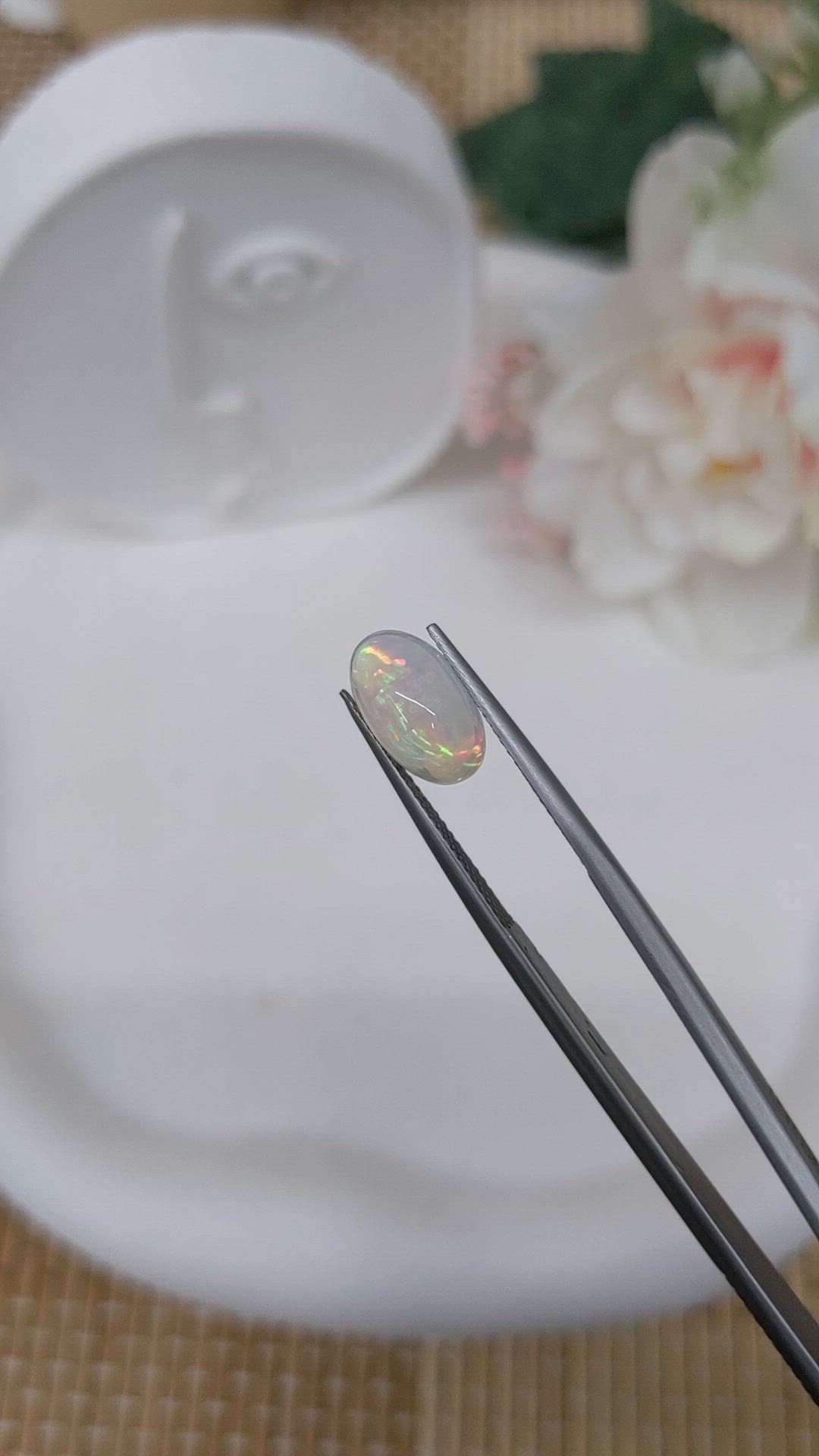 2.55 Ct. Multi Color Cabochon Fire Opal (Flame Opal) from Ethiopia Size Video