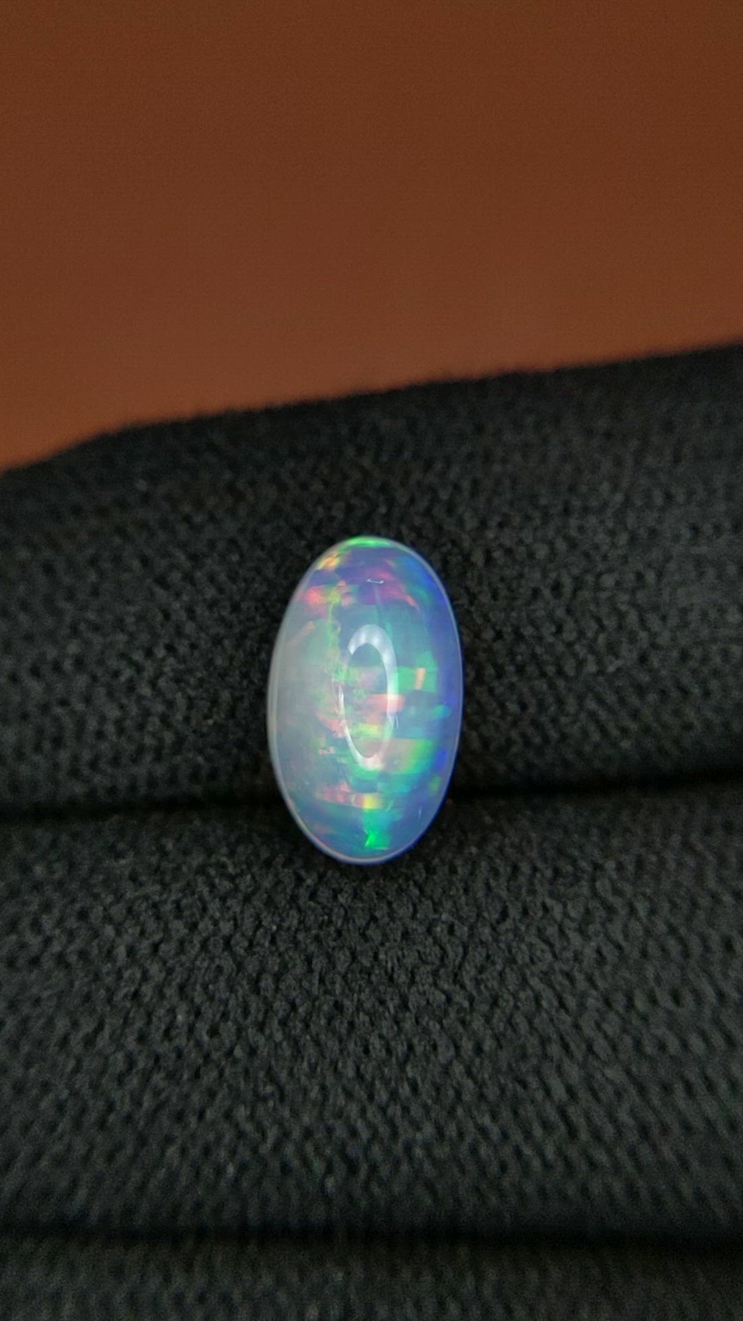 2.55 Ct. Multi Color Cabochon Fire Opal (Flame Opal) from Ethiopia Size Video