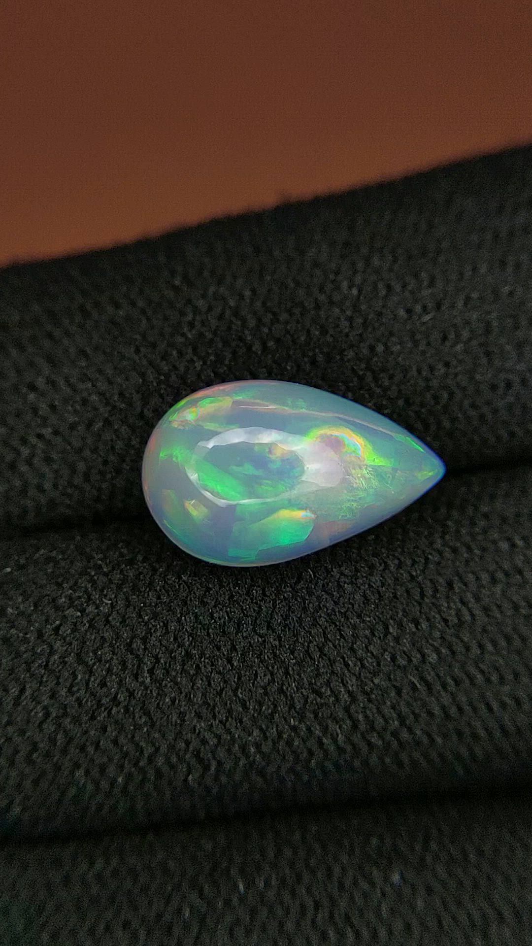 3.83 Ct. Multi Color Cabochon Fire Opal (Flame Opal) from Ethiopia Size Video