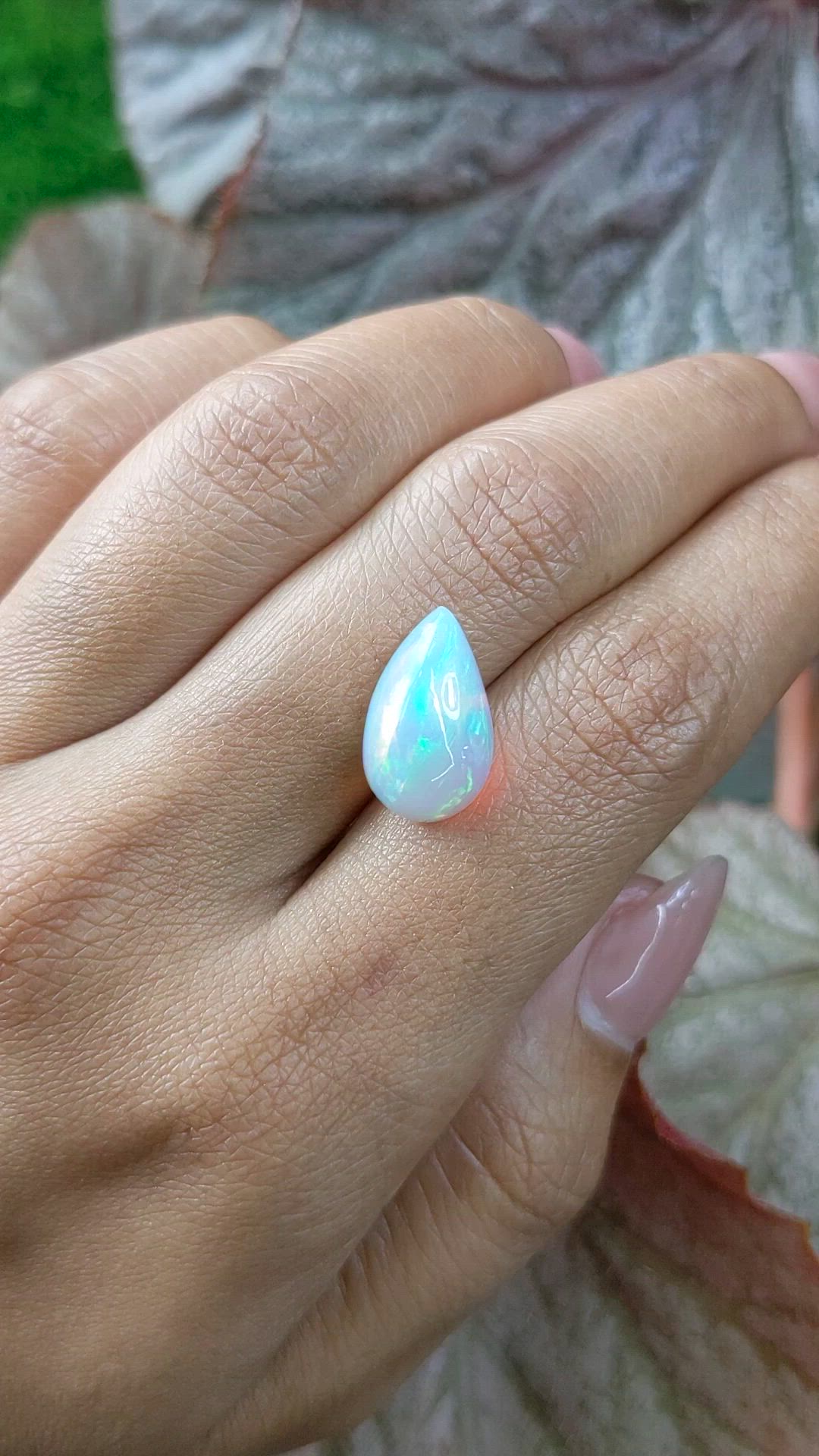 3.83 Ct. Multi Color Cabochon Fire Opal (Flame Opal) from Ethiopia Size Video