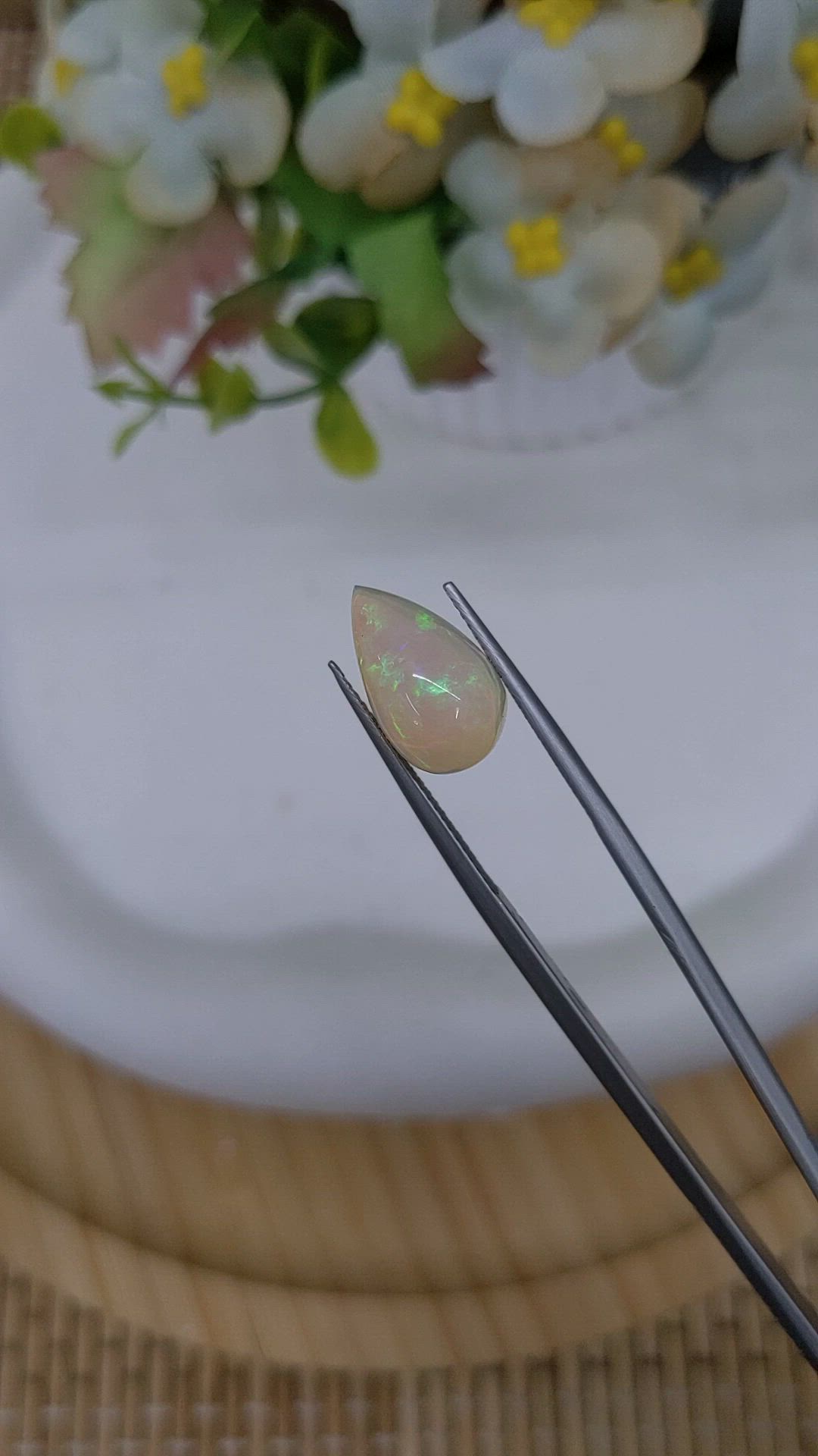 3.59 Ct. Multi Color Cabochon Fire Opal (Flame Opal) from Ethiopia Size Video