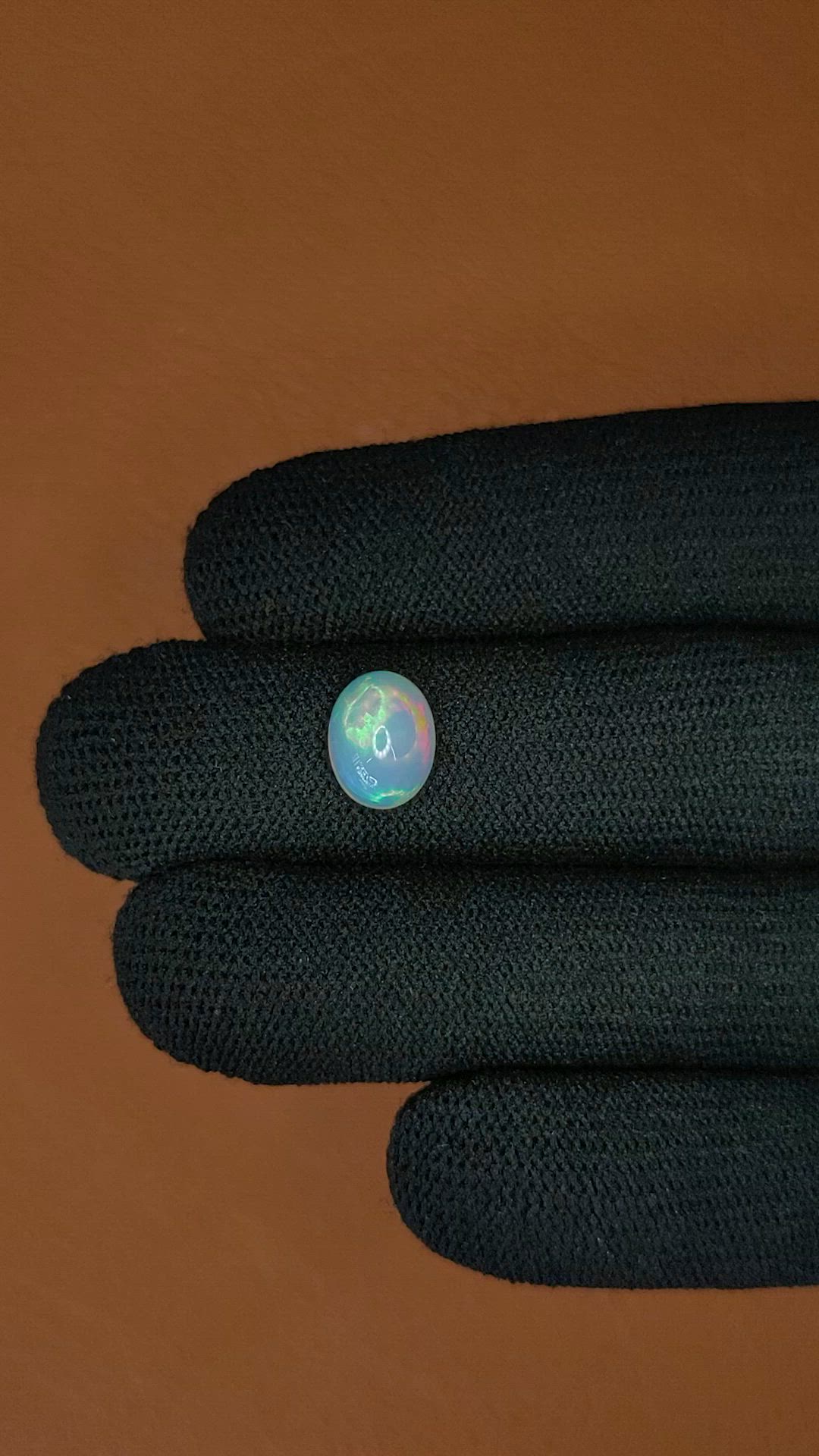 1.91 Ct. Multi Color Cabochon Fire Opal (Flame Opal) from Ethiopia Size Video