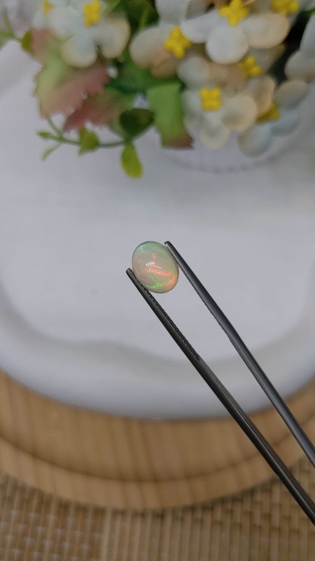 1.91 Ct. Multi Color Cabochon Fire Opal (Flame Opal) from Ethiopia Size Video