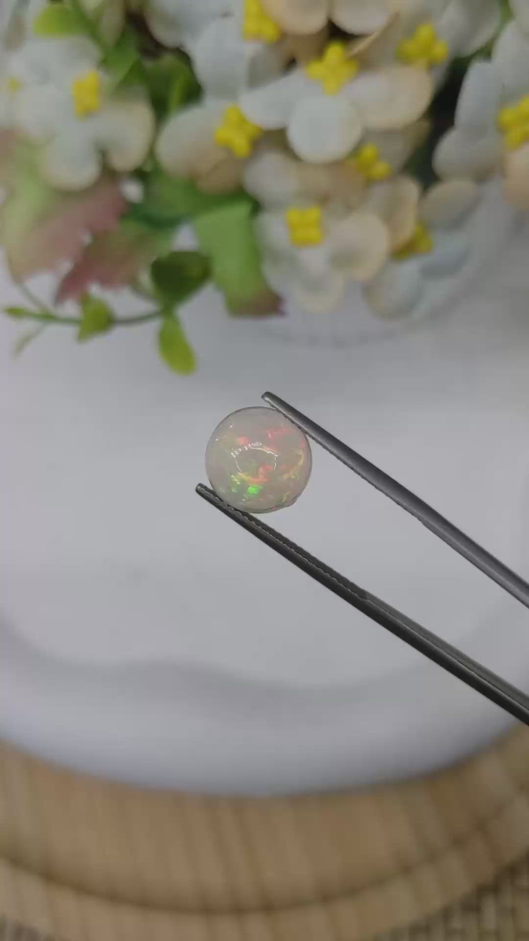 2.87 Ct. Multi Color Cabochon Fire Opal (Flame Opal) from Ethiopia Size Video