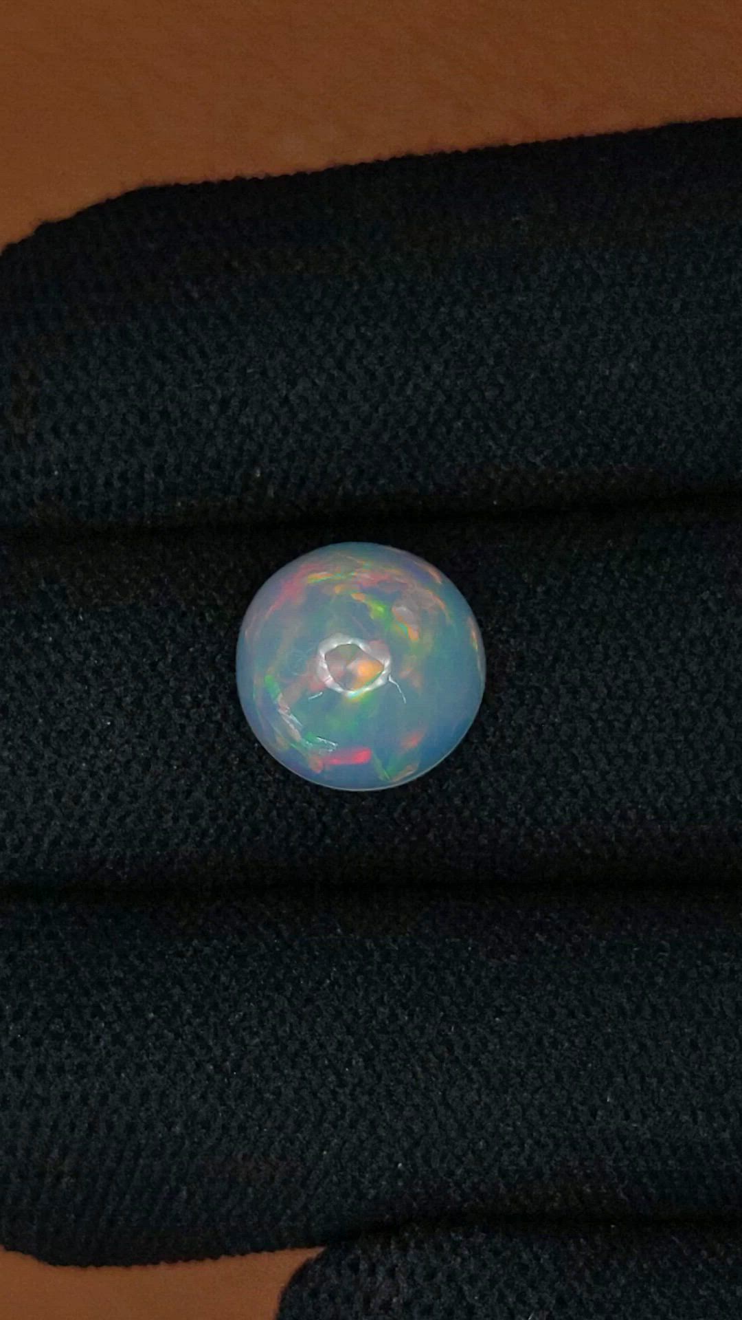 2.87 Ct. Multi Color Cabochon Fire Opal (Flame Opal) from Ethiopia Size Video