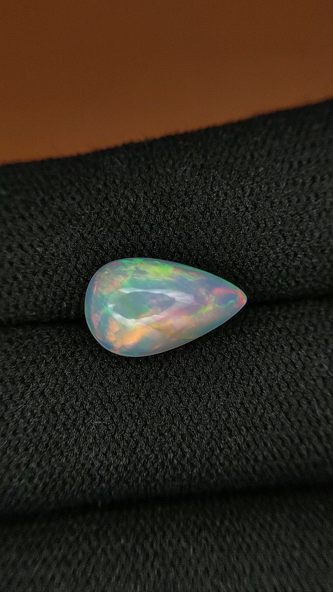 2.34 Ct. Multi Color Cabochon Fire Opal (Flame Opal) from Ethiopia Size Video