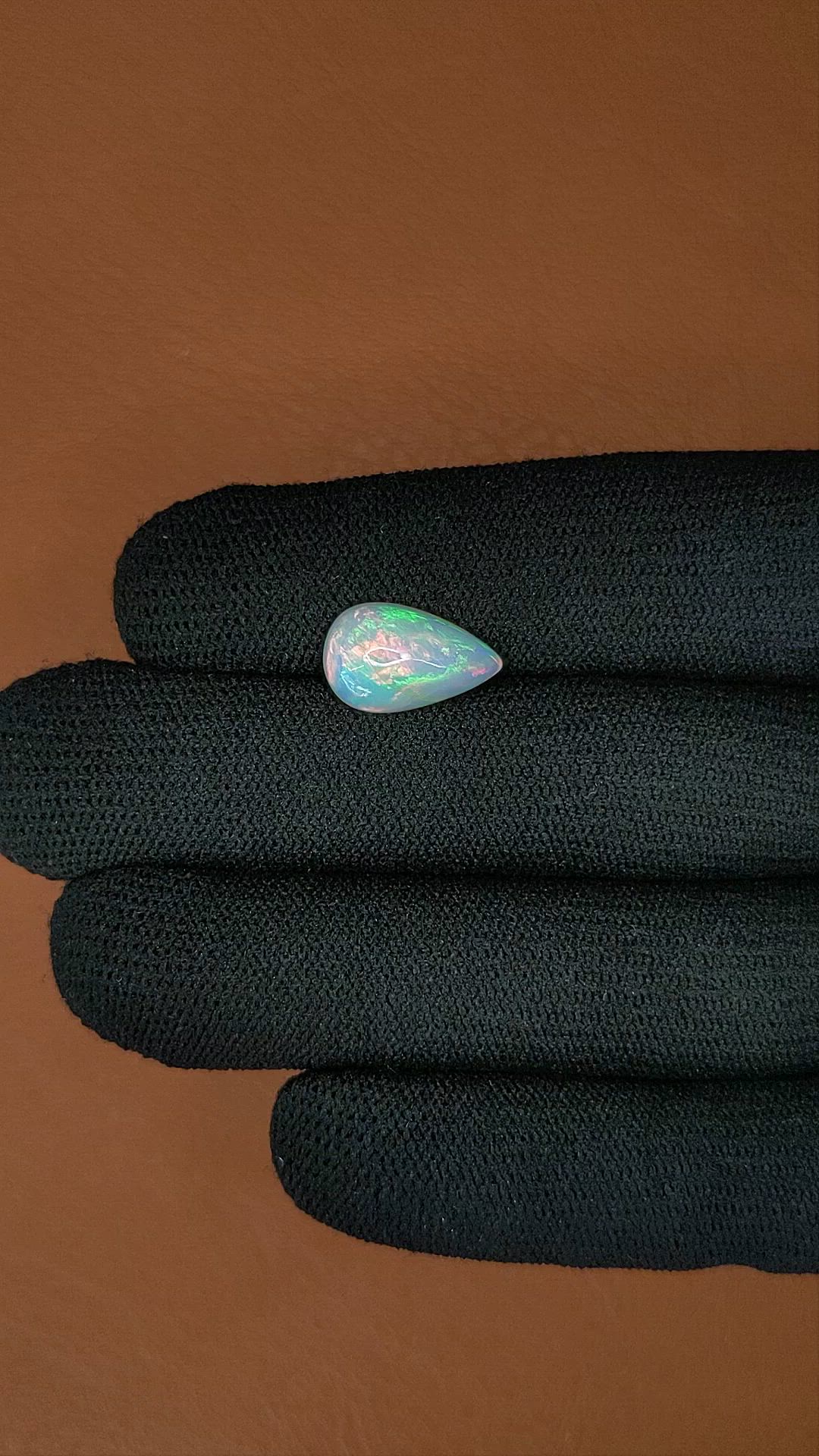 2.34 Ct. Multi Color Cabochon Fire Opal (Flame Opal) from Ethiopia Size Video