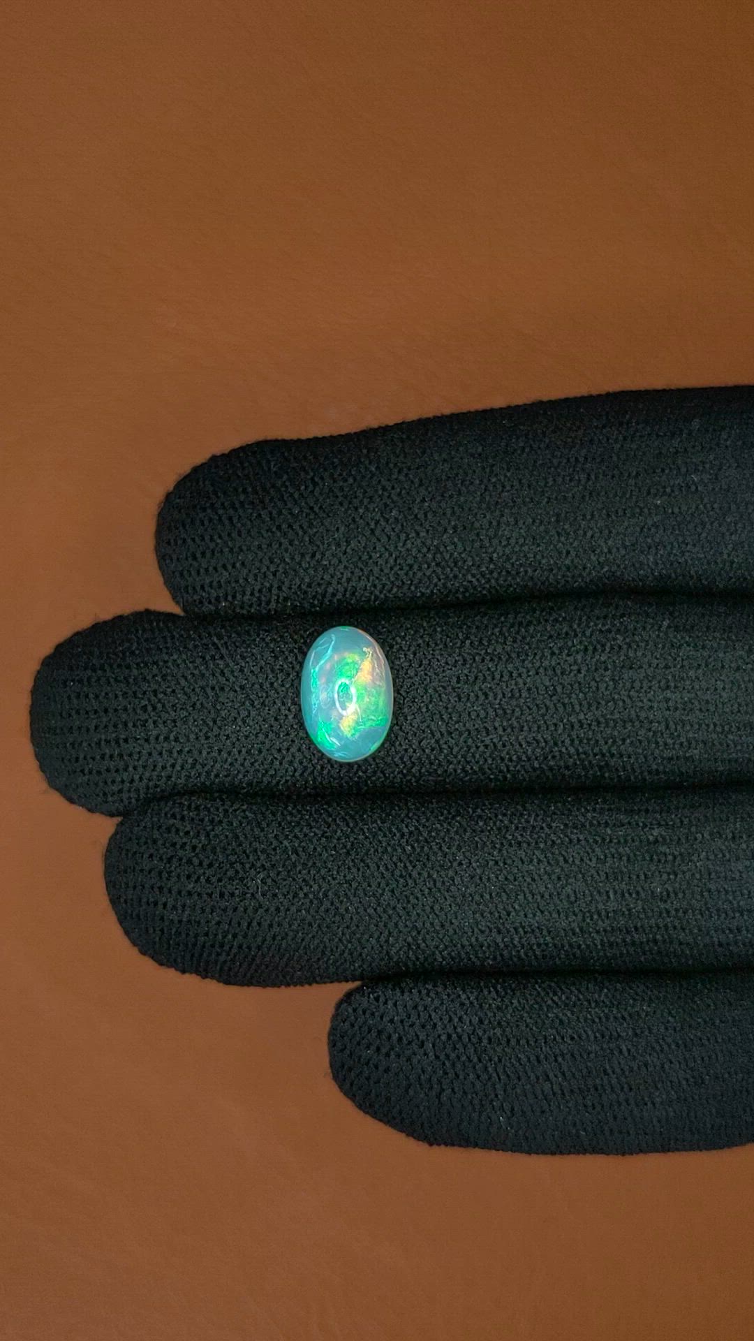 2.51 Ct. Multi Color Cabochon Fire Opal (Flame Opal) from Ethiopia Size Video