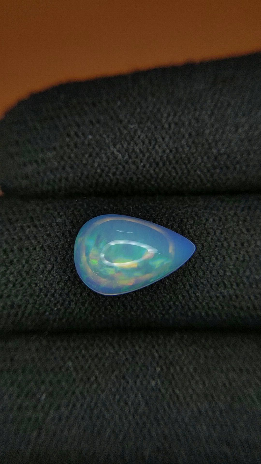 3.37 Ct. Multi Color Cabochon Fire Opal (Flame Opal) from Ethiopia Size Video