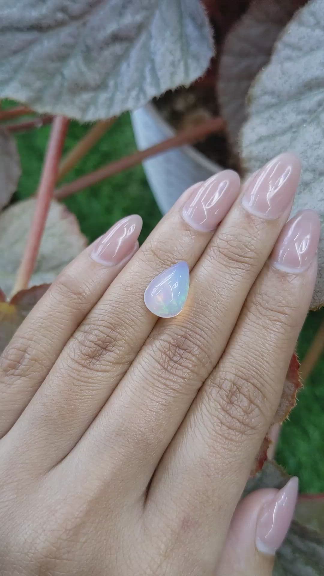3.37 Ct. Multi Color Cabochon Fire Opal (Flame Opal) from Ethiopia Size Video