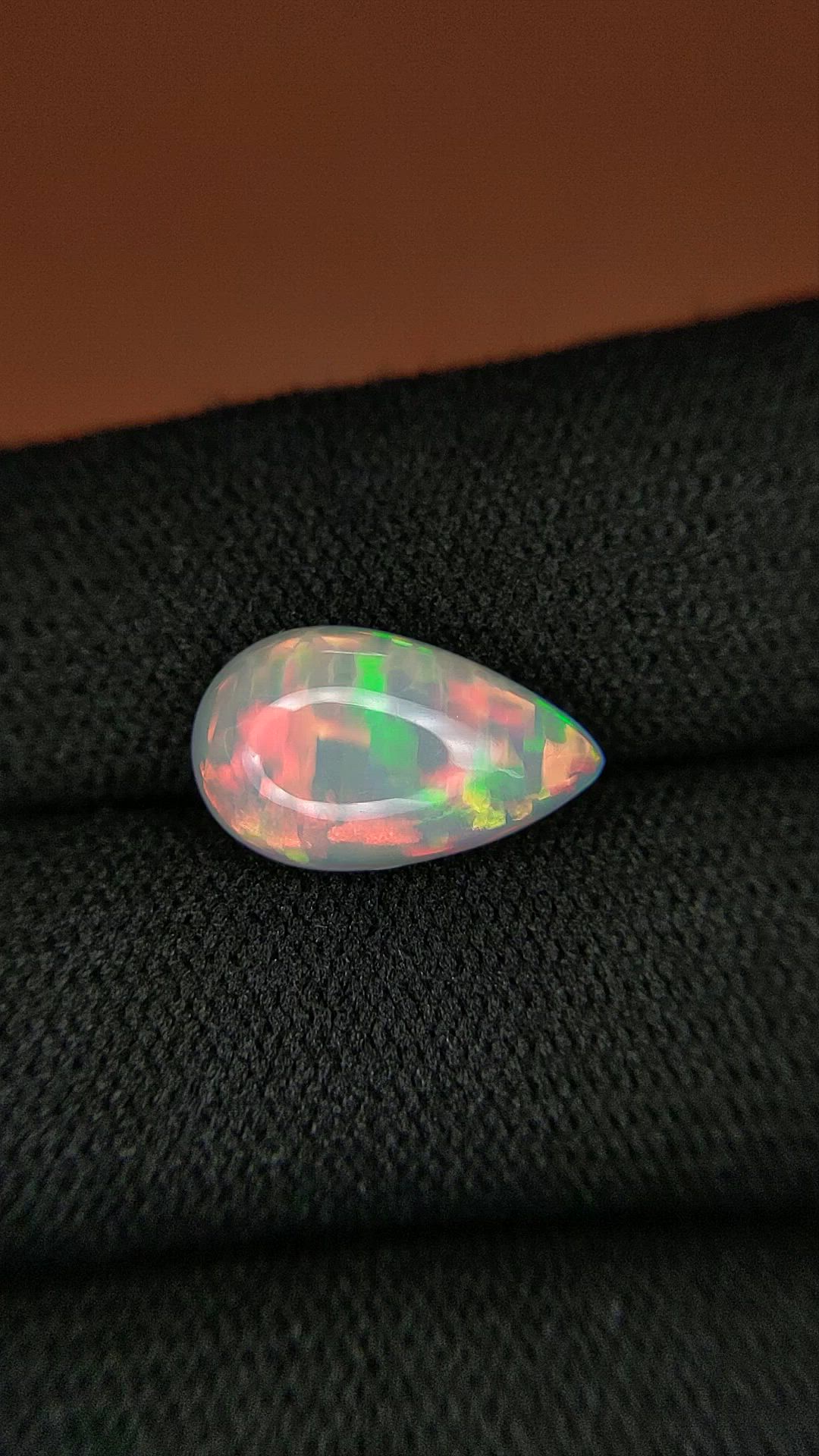 2.50 Ct. Multi Color Cabochon Fire Opal (Flame Opal) from Ethiopia Size Video
