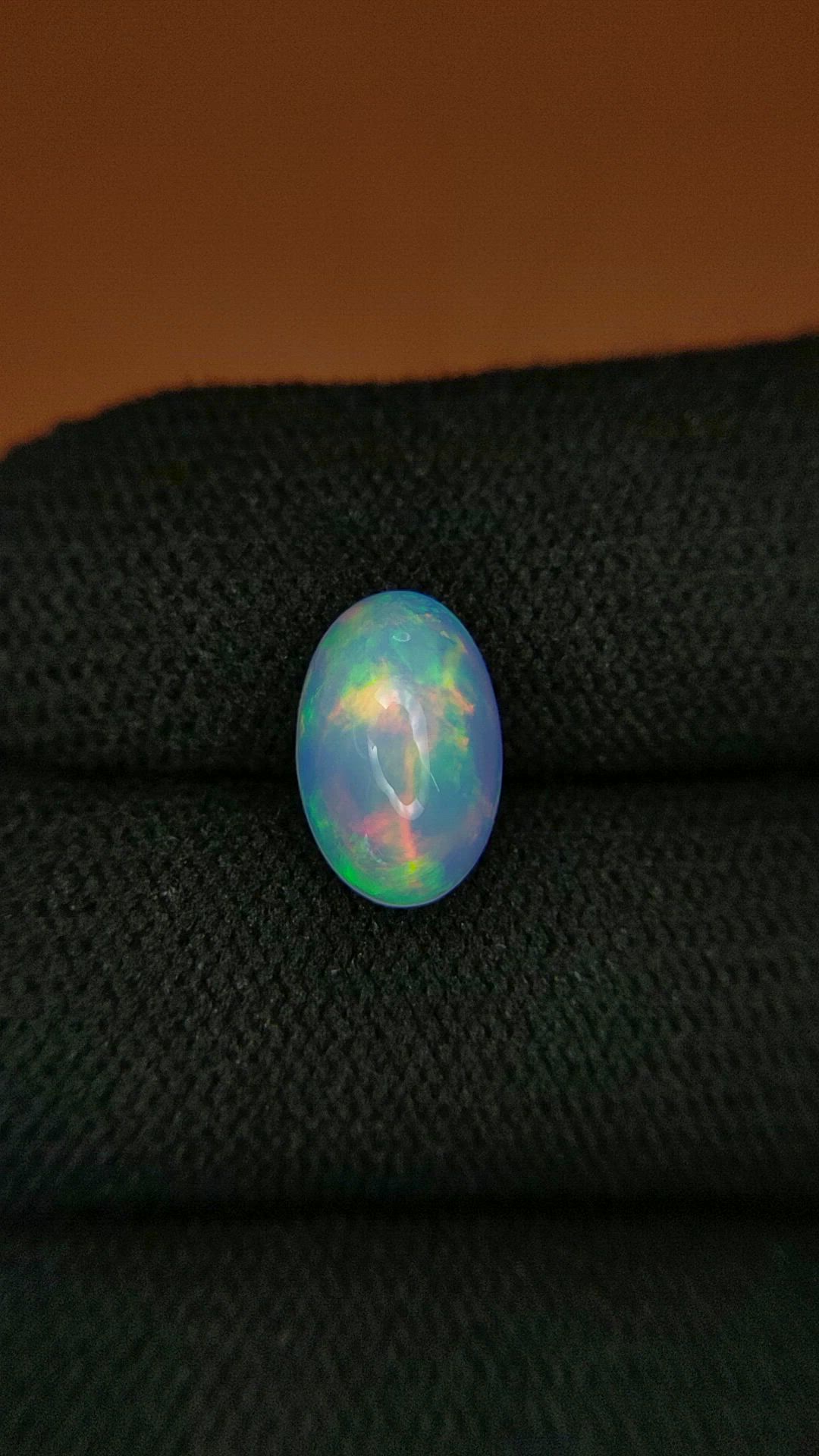 2.21 Ct. Multi Color Cabochon Fire Opal (Flame Opal) from Ethiopia Size Video
