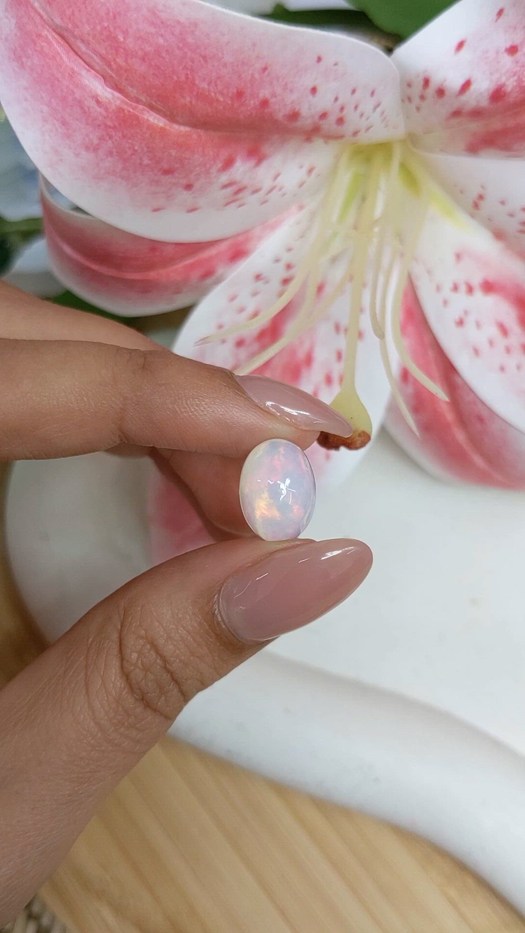 3.19 Ct. Multi Color Cabochon Fire Opal (Flame Opal) from Ethiopia Size Video
