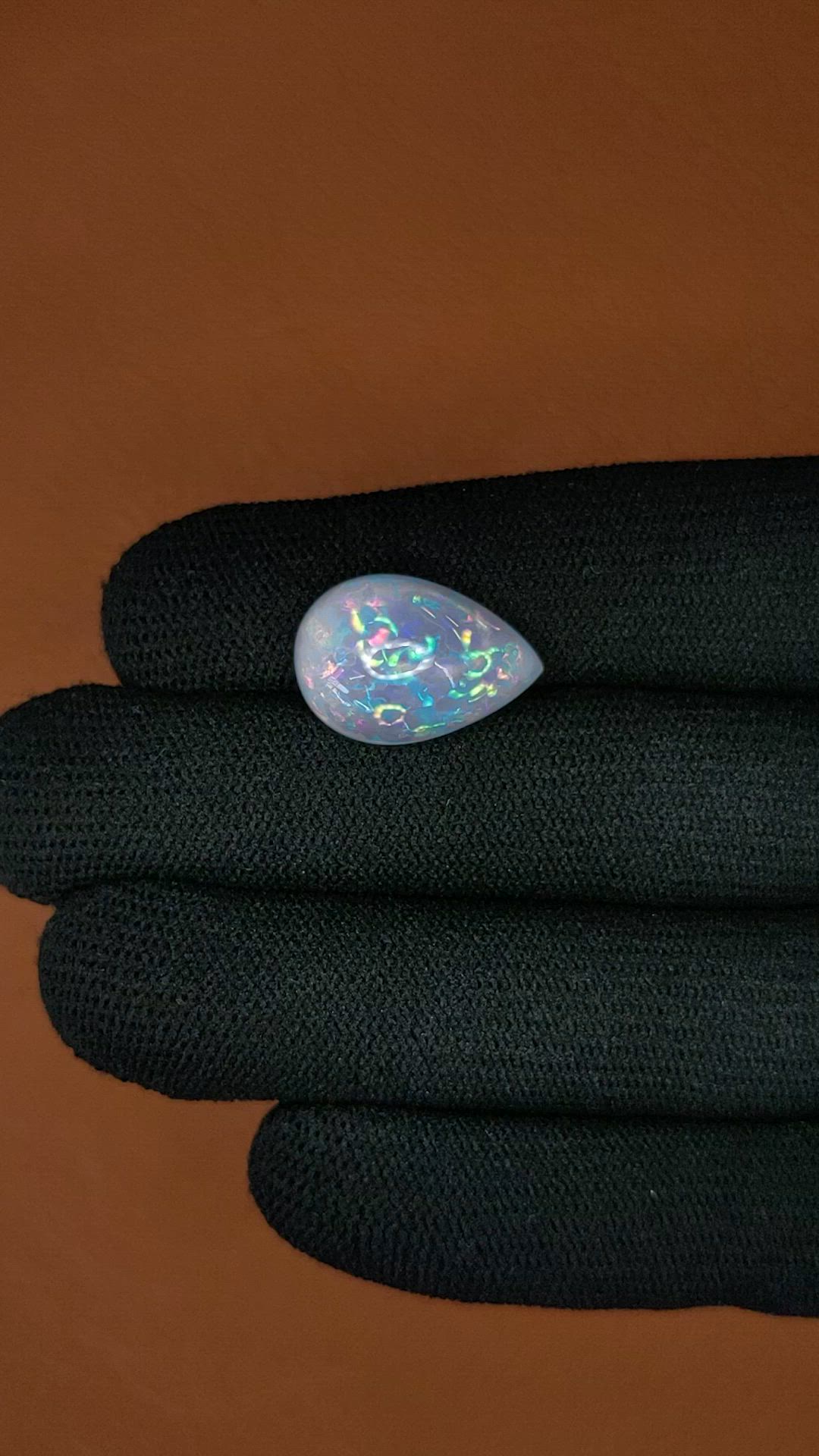 9.87 Ct. Multi Color Cabochon Fire Opal (Flame Opal) from Ethiopia Size Video