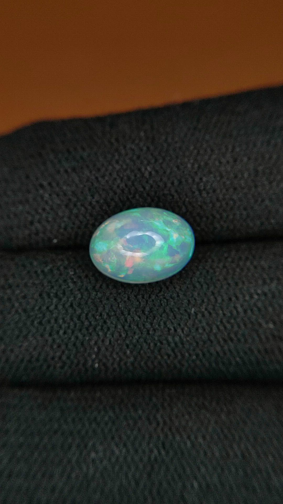 2.62 Ct. Multi Color Cabochon Fire Opal (Flame Opal) from Ethiopia Size Video