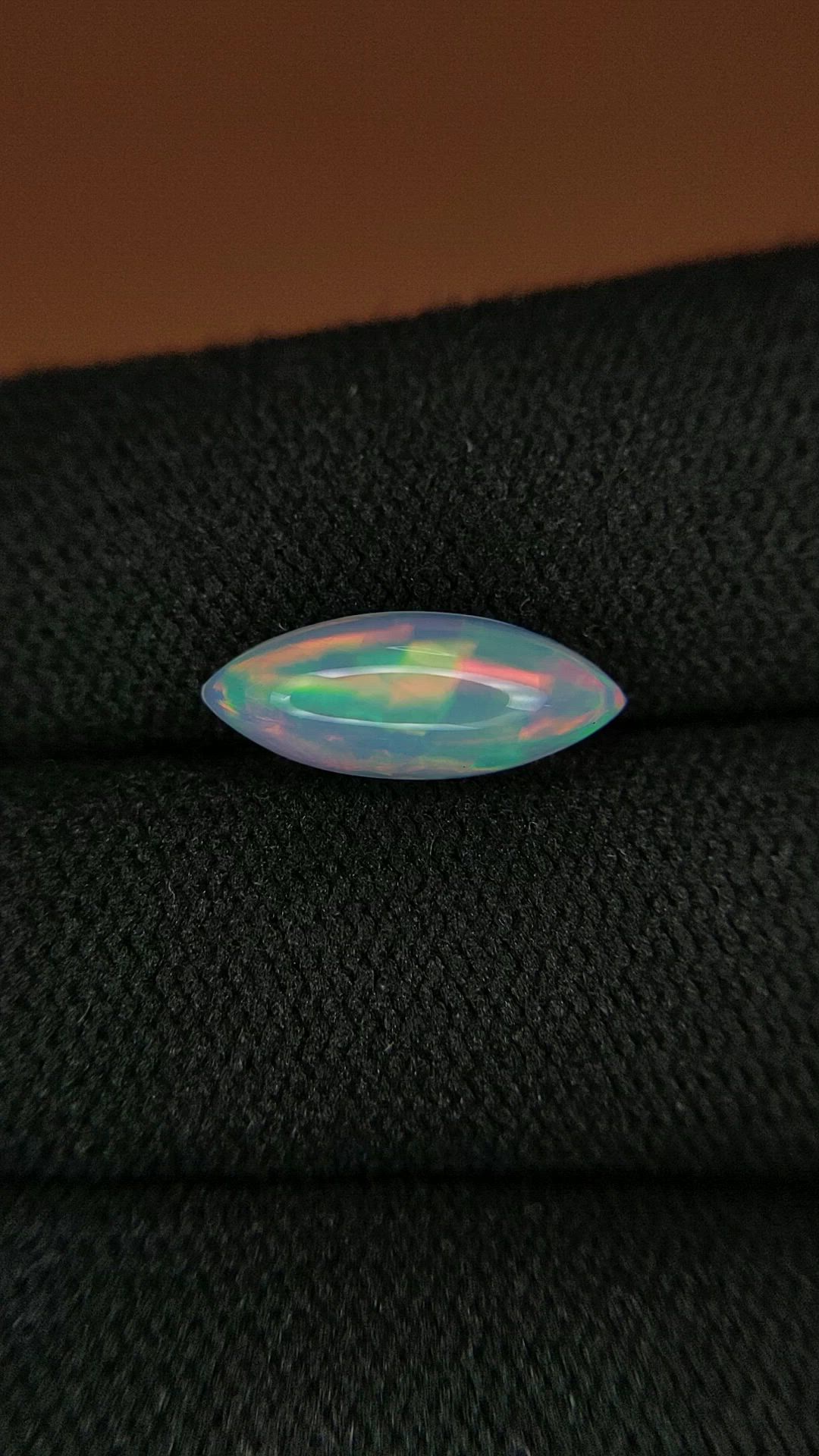 1.73 Ct. Multi Color Cabochon Fire Opal (Flame Opal) from Ethiopia Size Video