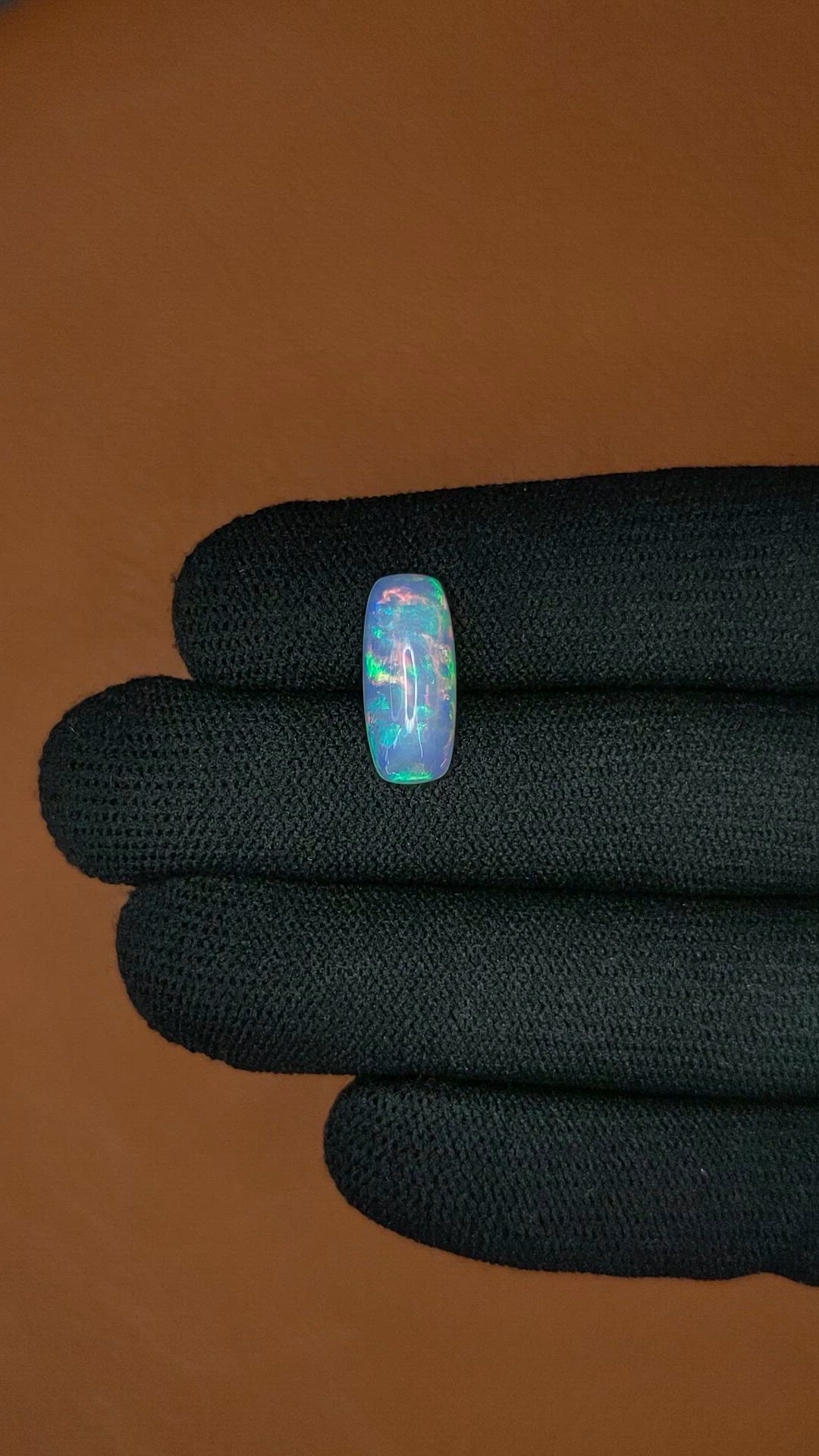 2.88 Ct. Multi Color Cabochon Fire Opal (Flame Opal) from Ethiopia Size Video