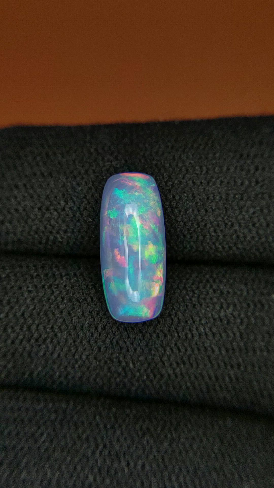 2.88 Ct. Multi Color Cabochon Fire Opal (Flame Opal) from Ethiopia Size Video