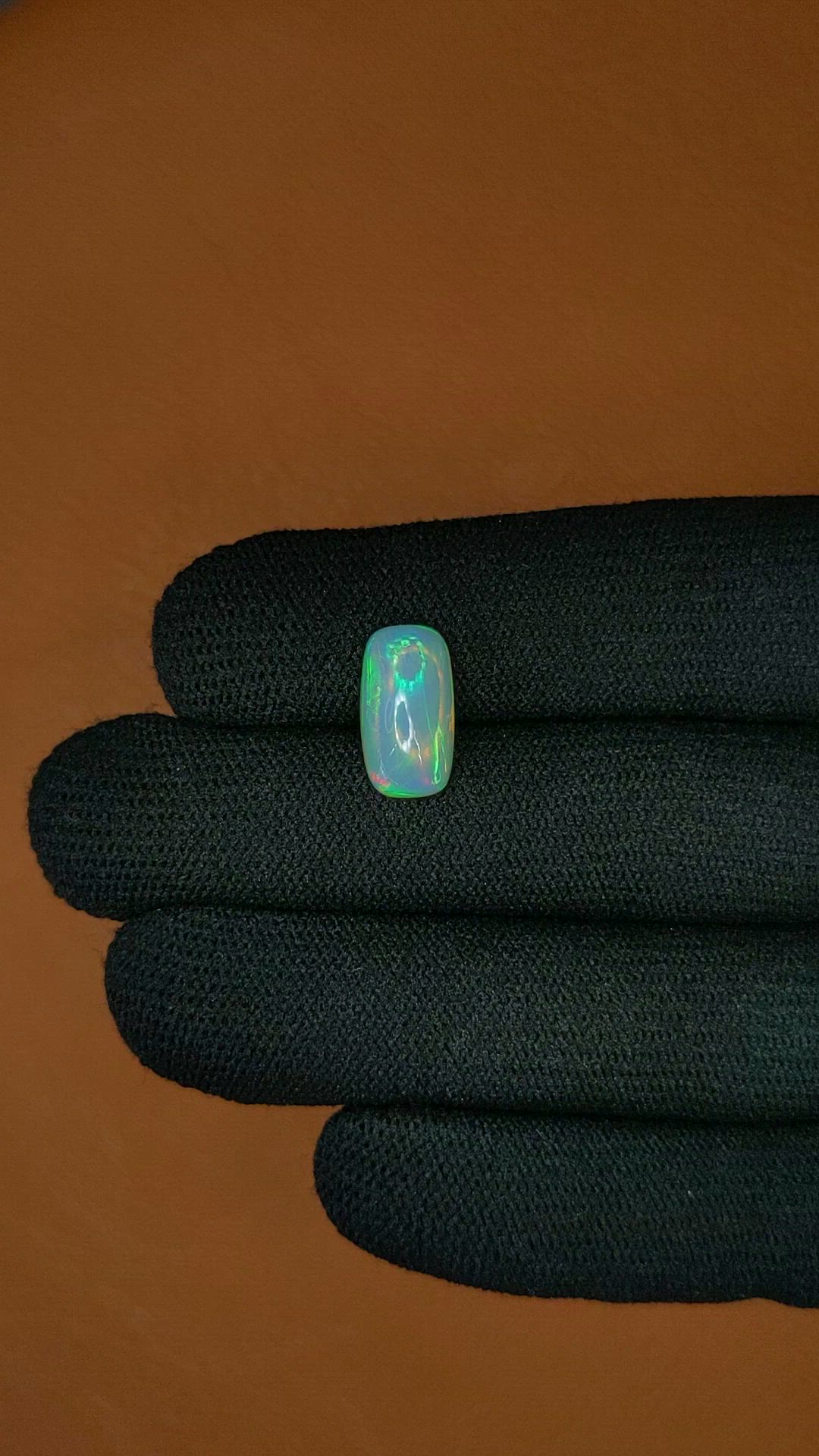 2.85 Ct. Multi Color Cabochon Fire Opal (Flame Opal) from Ethiopia Size Video