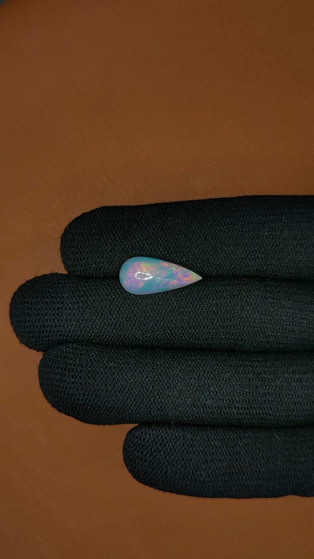 3.22 Ct. Multi Color Cabochon Fire Opal (Flame Opal) from Ethiopia Size Video