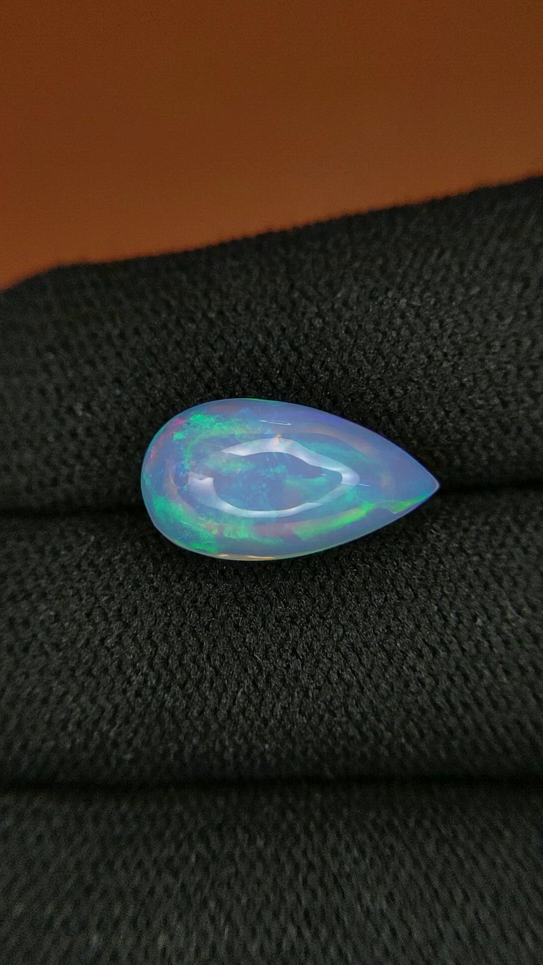 3.27 Ct. Multi Color Cabochon Fire Opal (Flame Opal) from Ethiopia Size Video