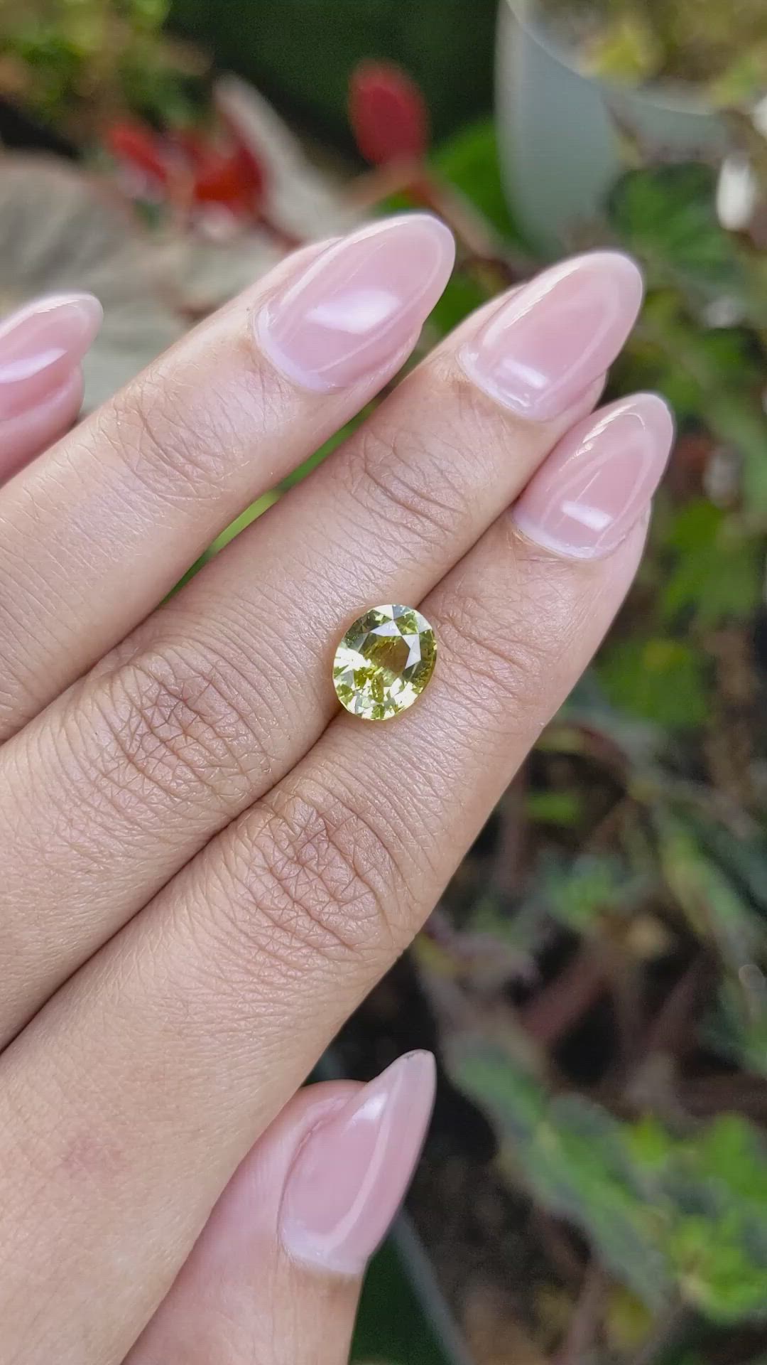 3.21 Ct. Greenish Yellow Chrysoberyl from Ceylon (Sri Lanka) Size Video