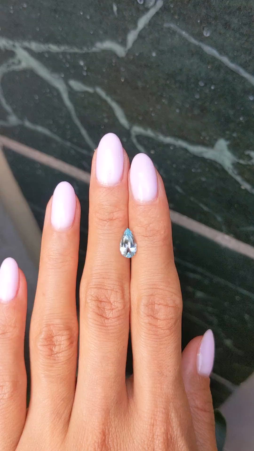 1.03 Ct. Blue Aquamarine from Mozambique Size Video