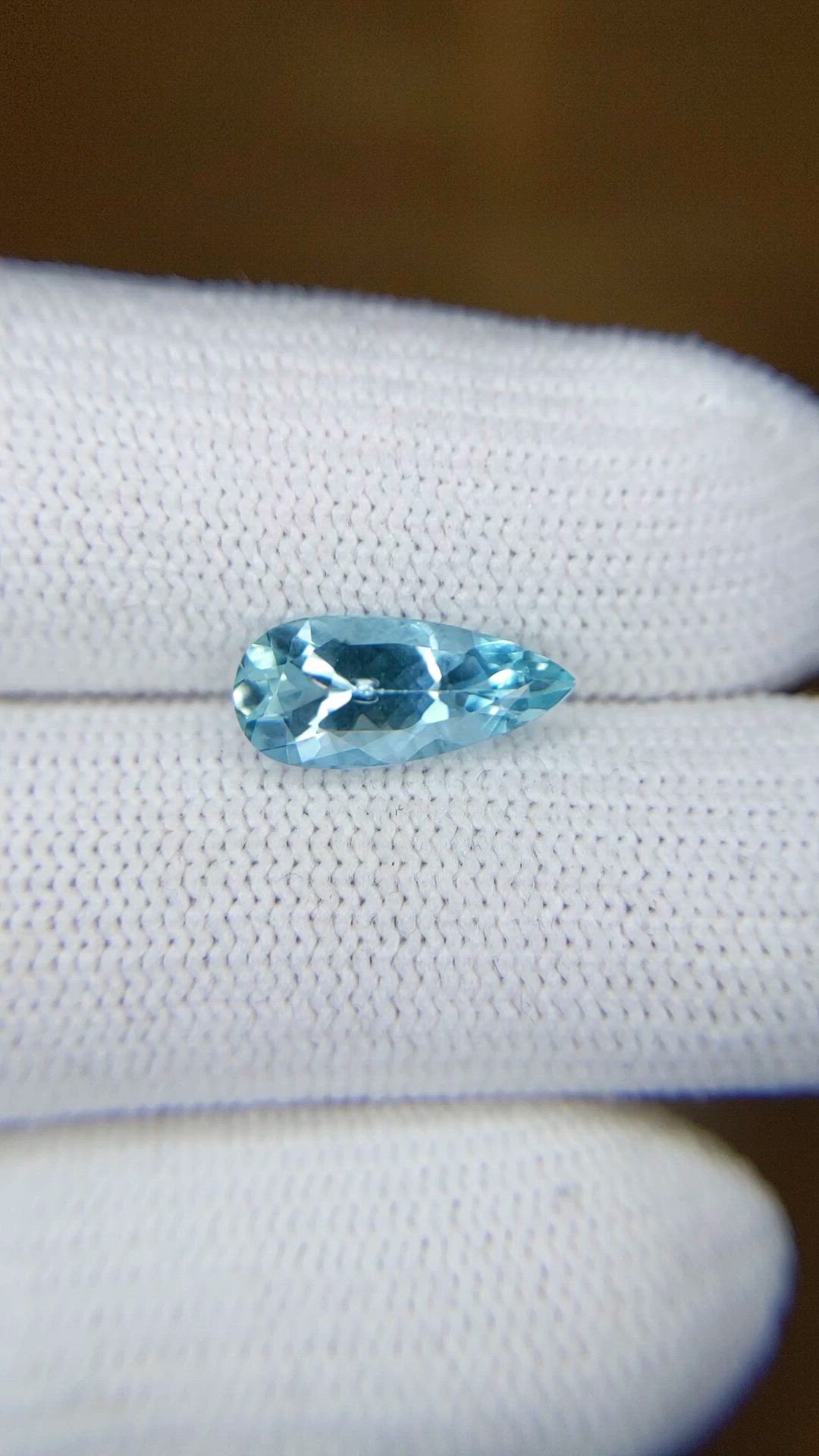 1.43 Ct. Blue Aquamarine from Mozambique Size Video