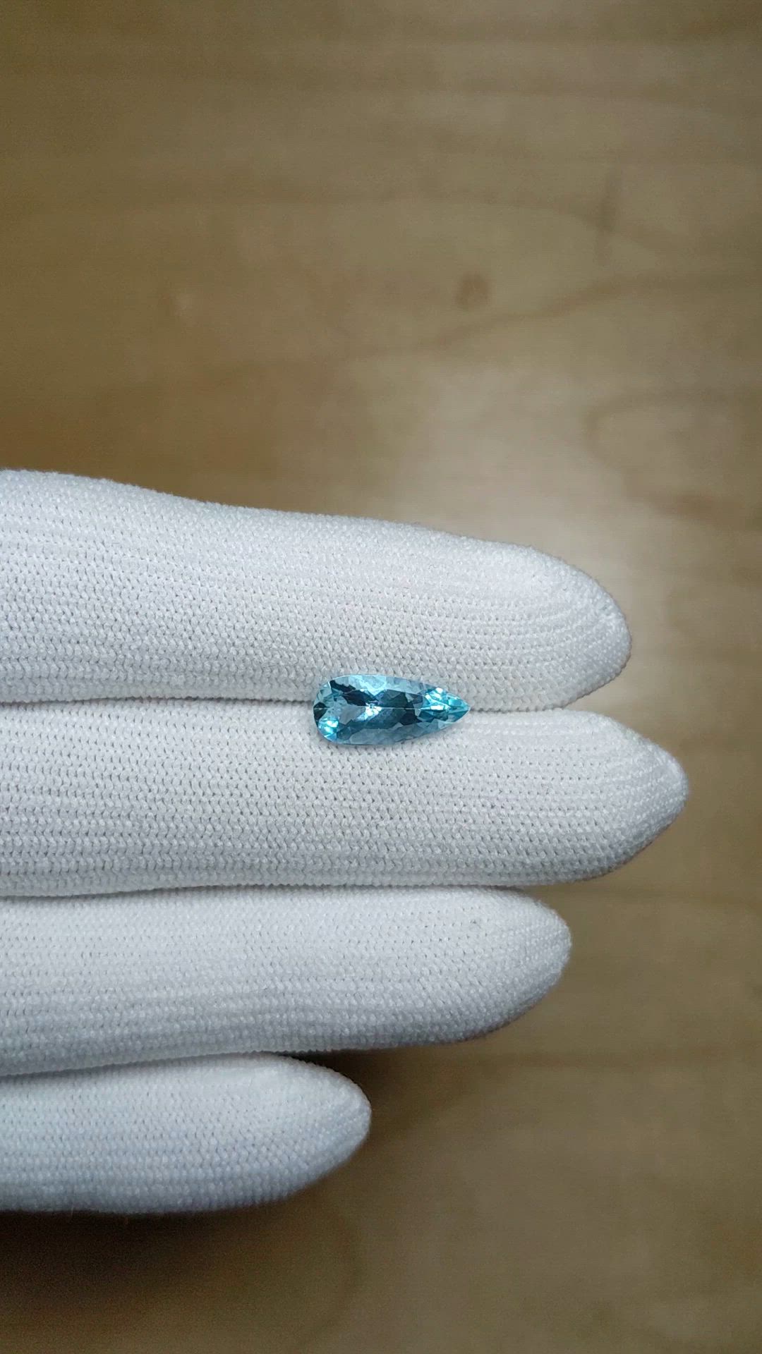 1.43 Ct. Blue Aquamarine from Mozambique Size Video