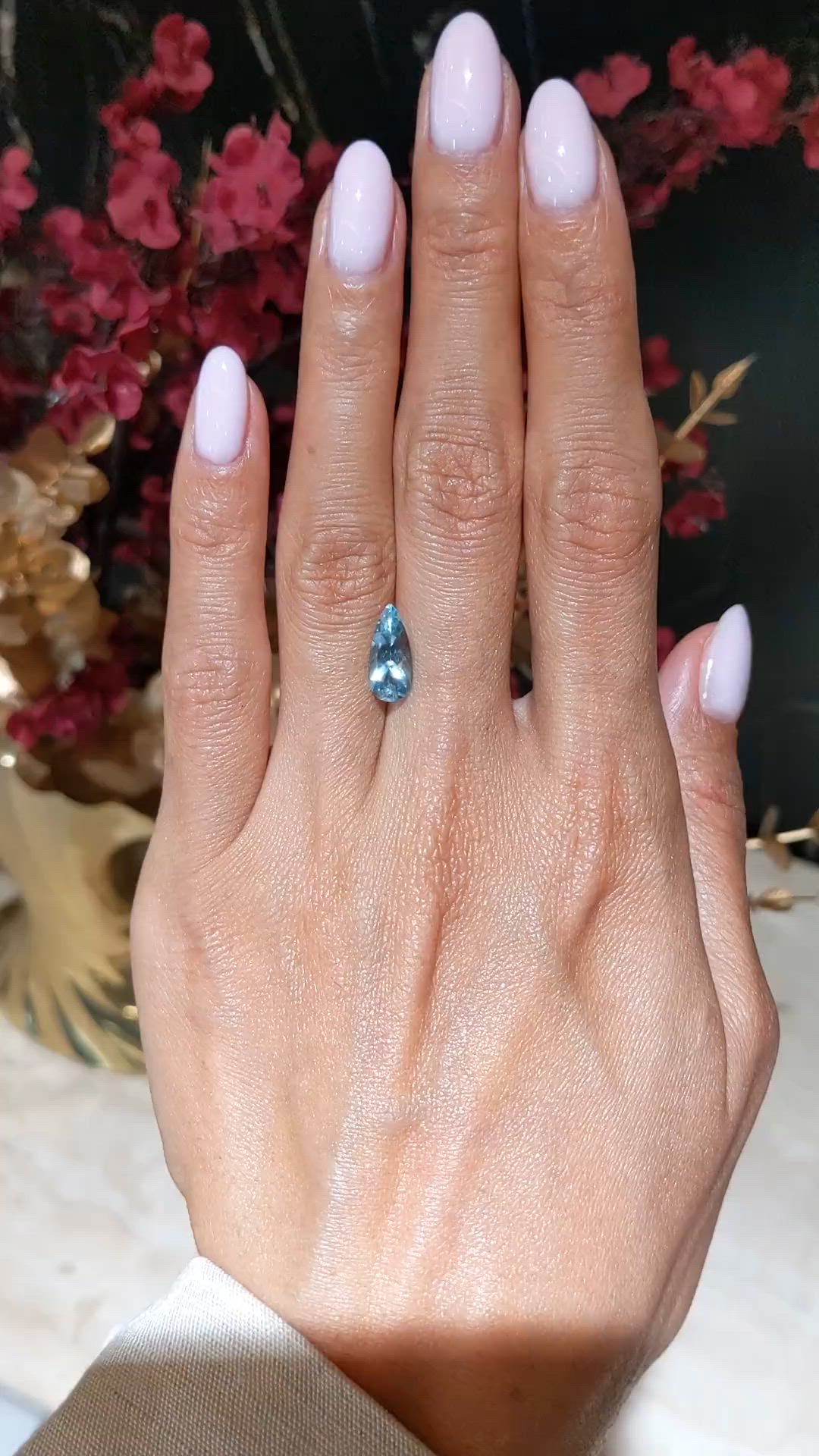 1.43 Ct. Blue Aquamarine from Mozambique Size Video