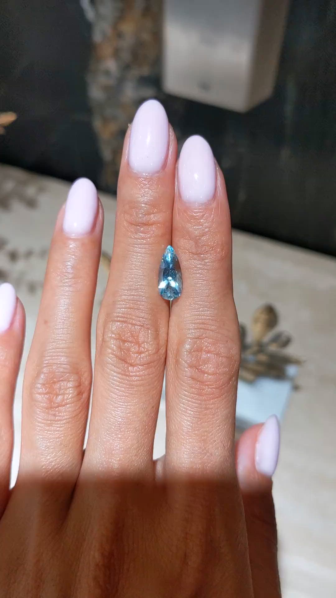 1.43 Ct. Blue Aquamarine from Mozambique Size Video