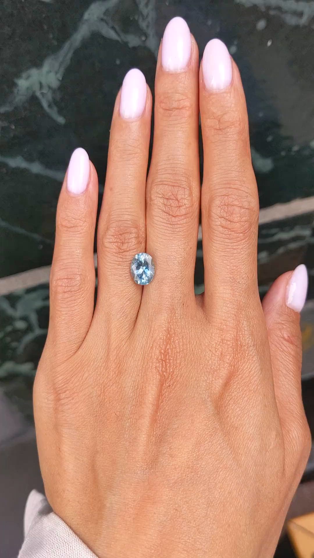 2.01 Ct. Blue Aquamarine from Mozambique Size Video